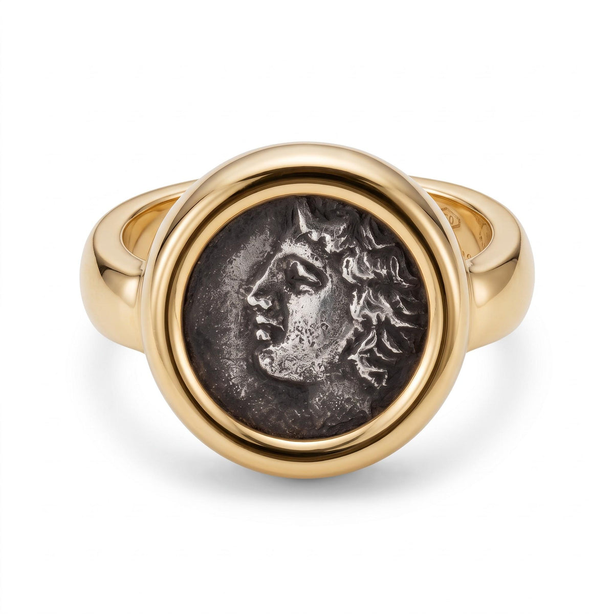 Bulgari Monete Ancient Coin 18K Gold Pinky Ring