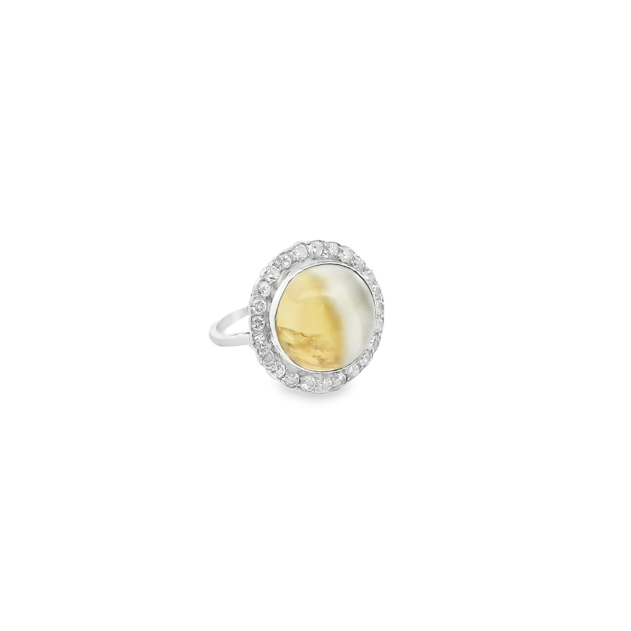 Platinum Cat’s Eye and Diamond Ring, Circa 1920