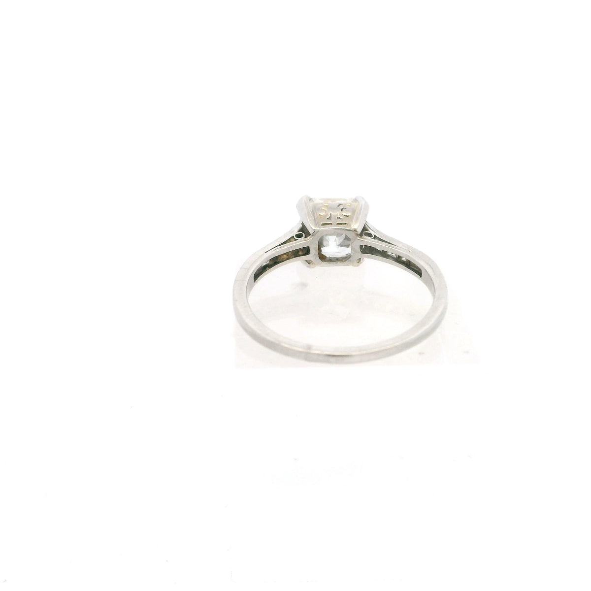 Edwardian Tiffany & Co Step-Cut Diamond Platinum Ring