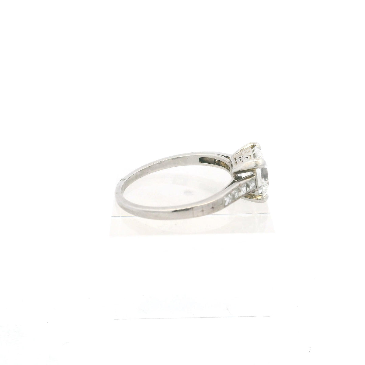 Edwardian Tiffany & Co Step-Cut Diamond Platinum Ring