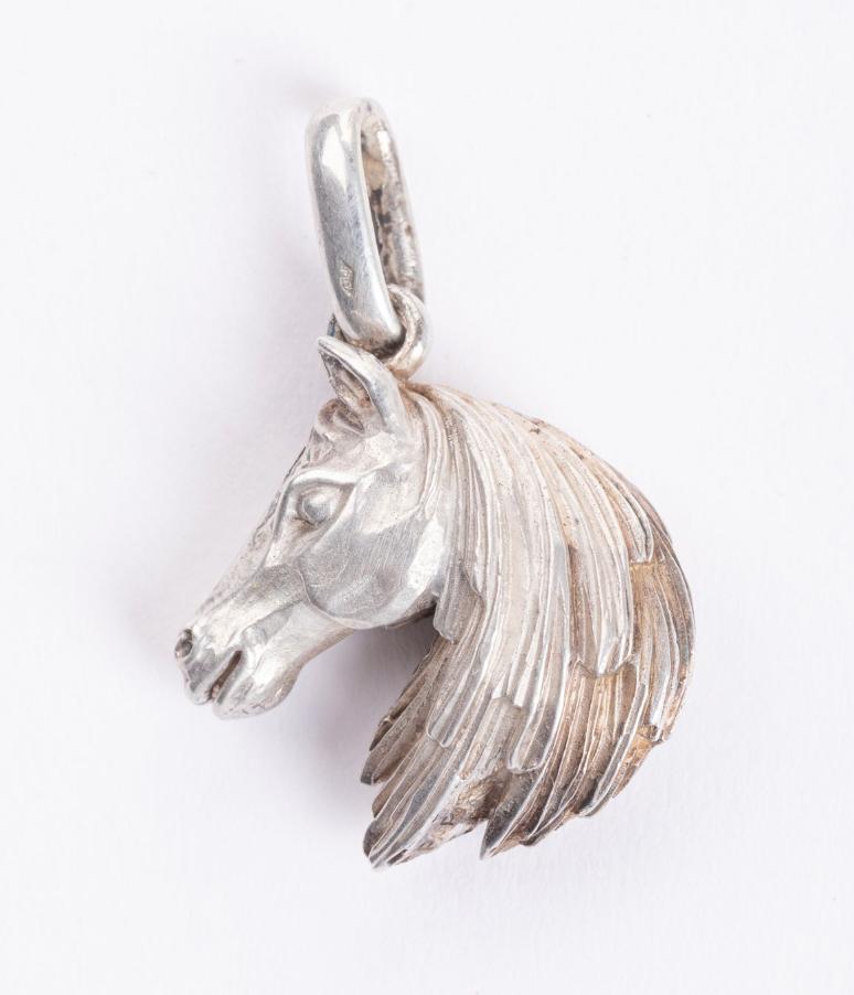 Silver Hermes Paris 1970 Horse Head Charm Pendant 17.30grs