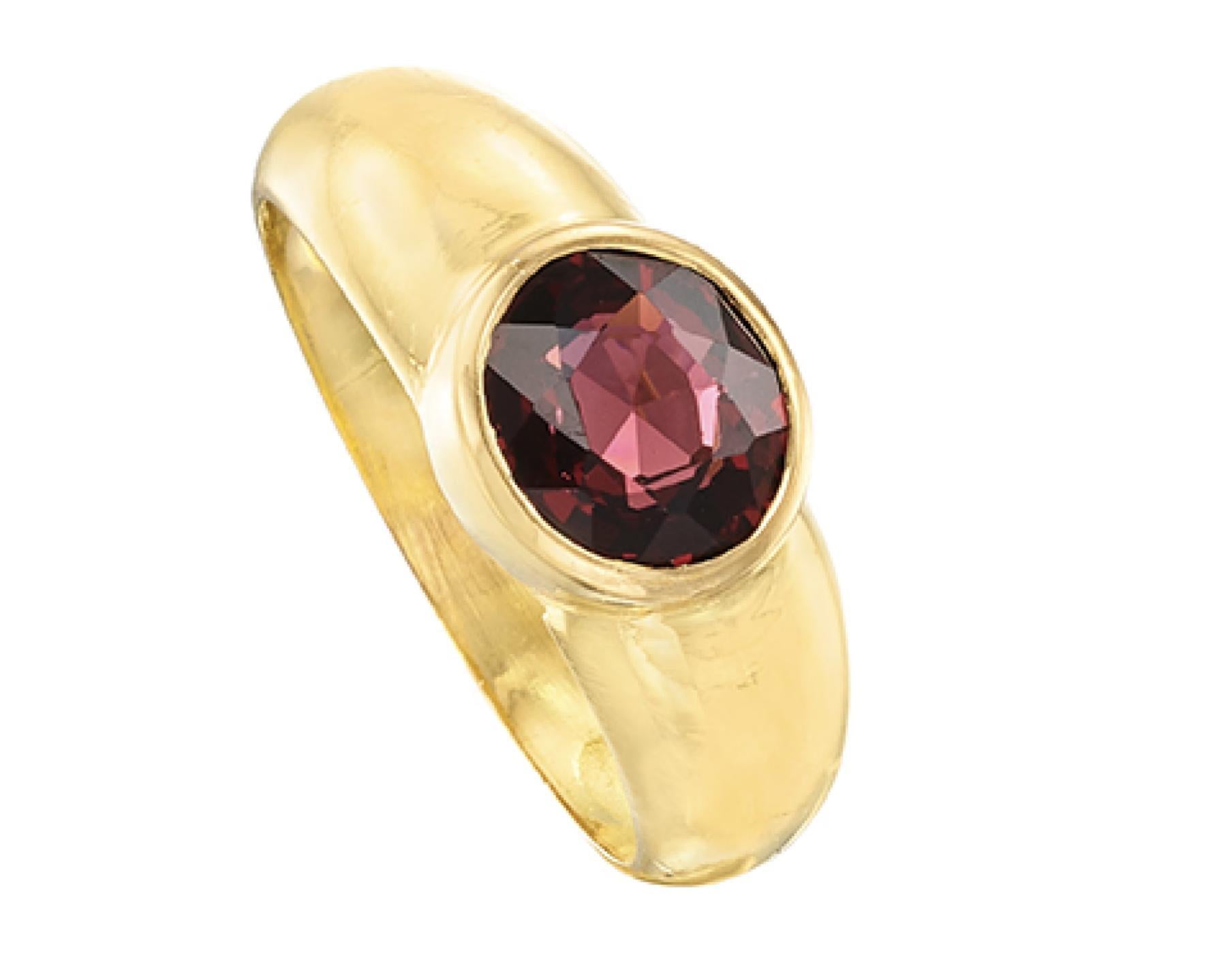 18K Gold French Tourmaline Ring