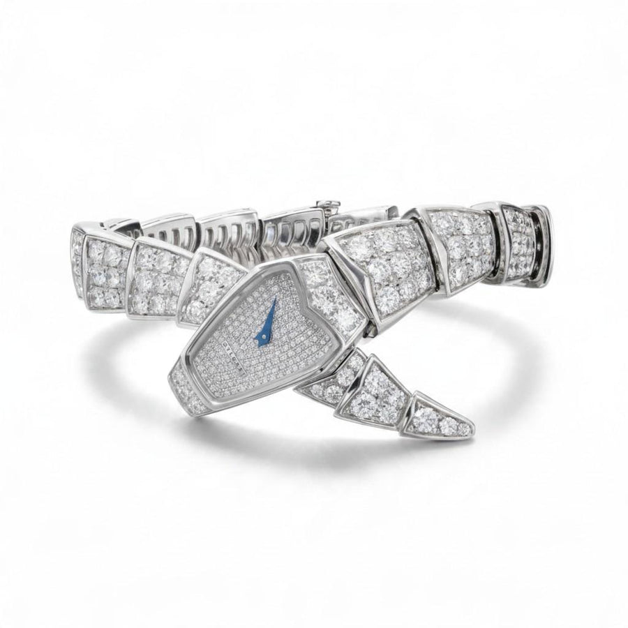 Bulgari Serpenti Scaglie Diamond Wristwatch in 18K White Gold