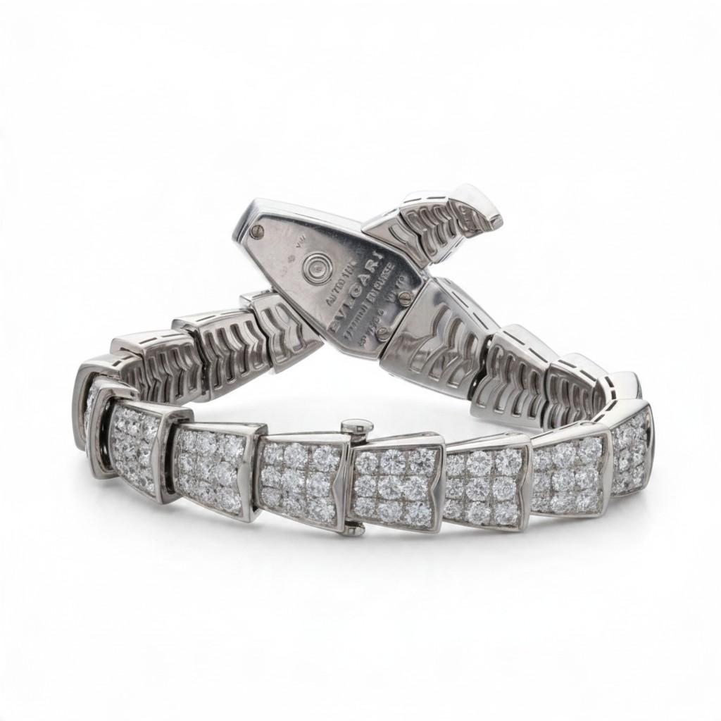 Bulgari Serpenti Scaglie Diamond Wristwatch in 18K White Gold