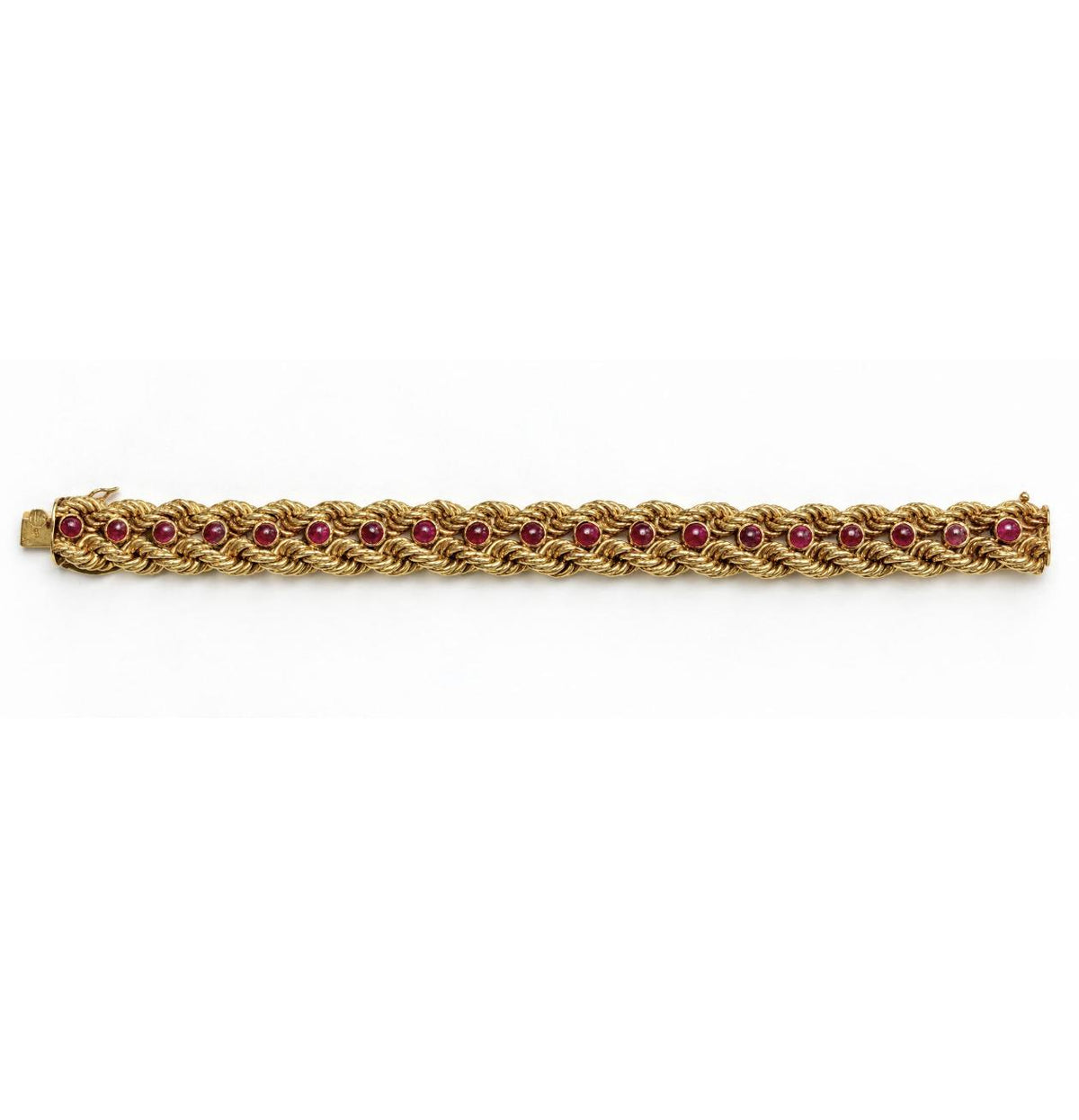 Van Cleef & Arpels Cabochon Ruby and 18K Gold Bracelet