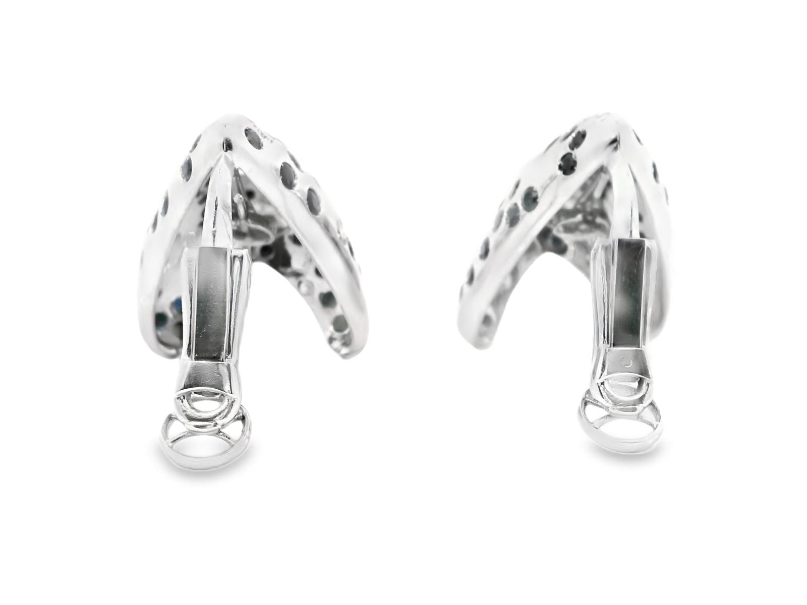 18KW Cantamessa 2000s Sapphire Diamond  Earrings