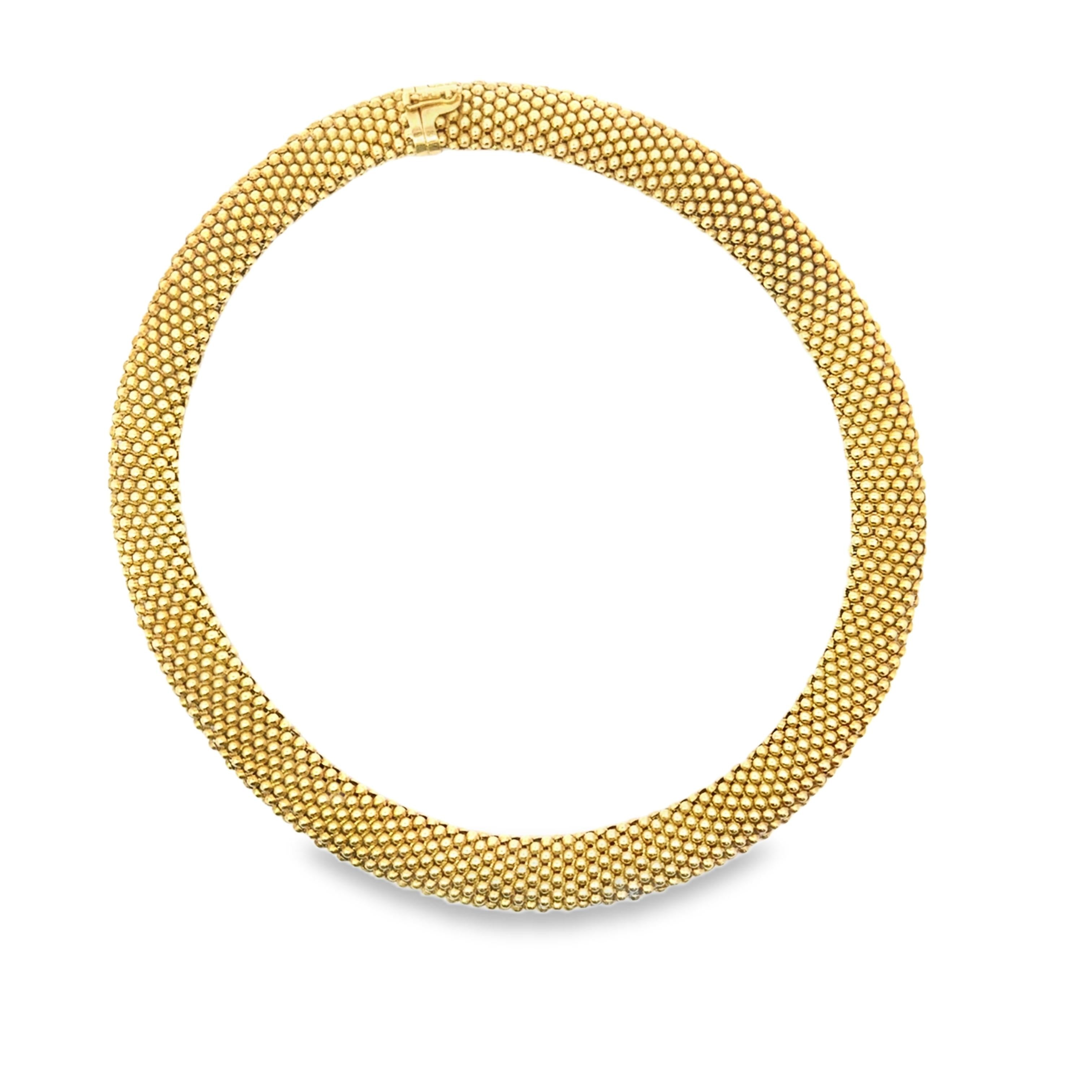 18k Yellow Gold  Cartier 1960s Textured Gold Necklace Serial No. 53371 - 63.40GR