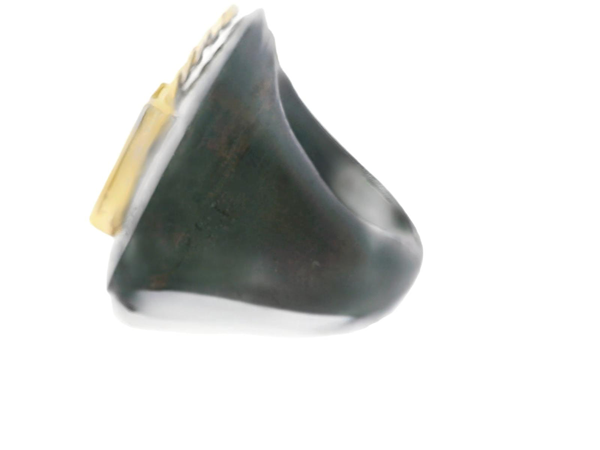 American Petrified Wood Ring in 14K Yellow Gold, 1960s, view 5