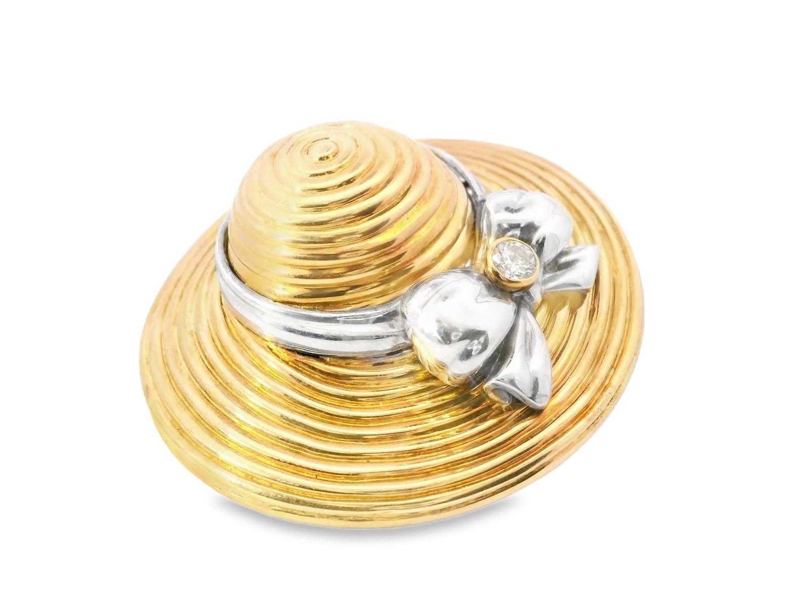 18k Yellow Gold  Van Cleef & Arpels 1980s Whimsical Diamond  Pin