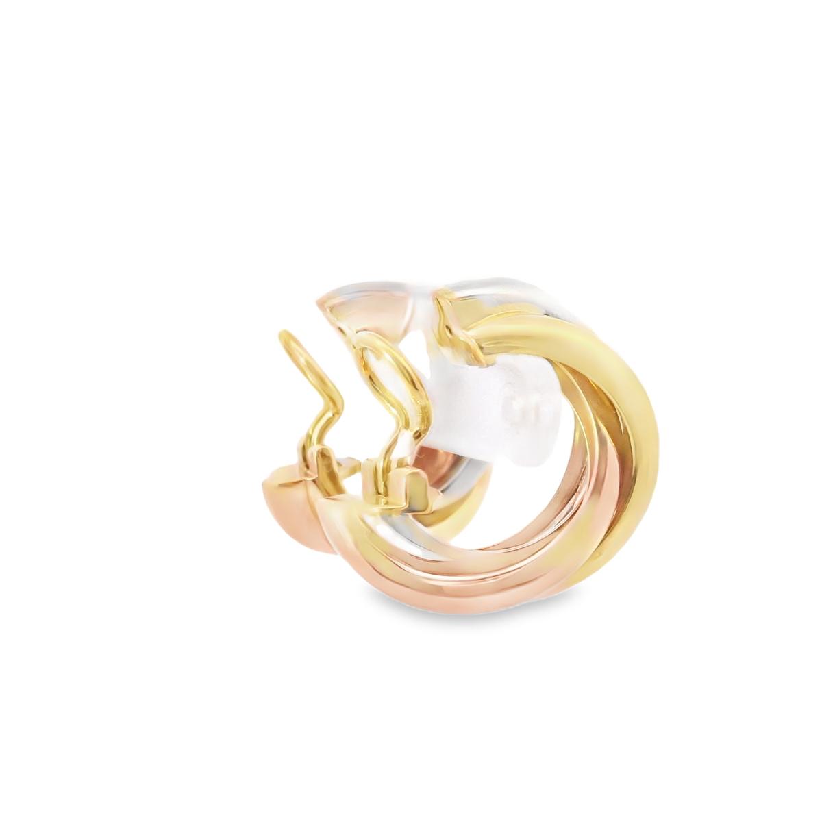 Cartier Trinity Earrings – 18K Yellow, White & Rose Gold – 1980s, France