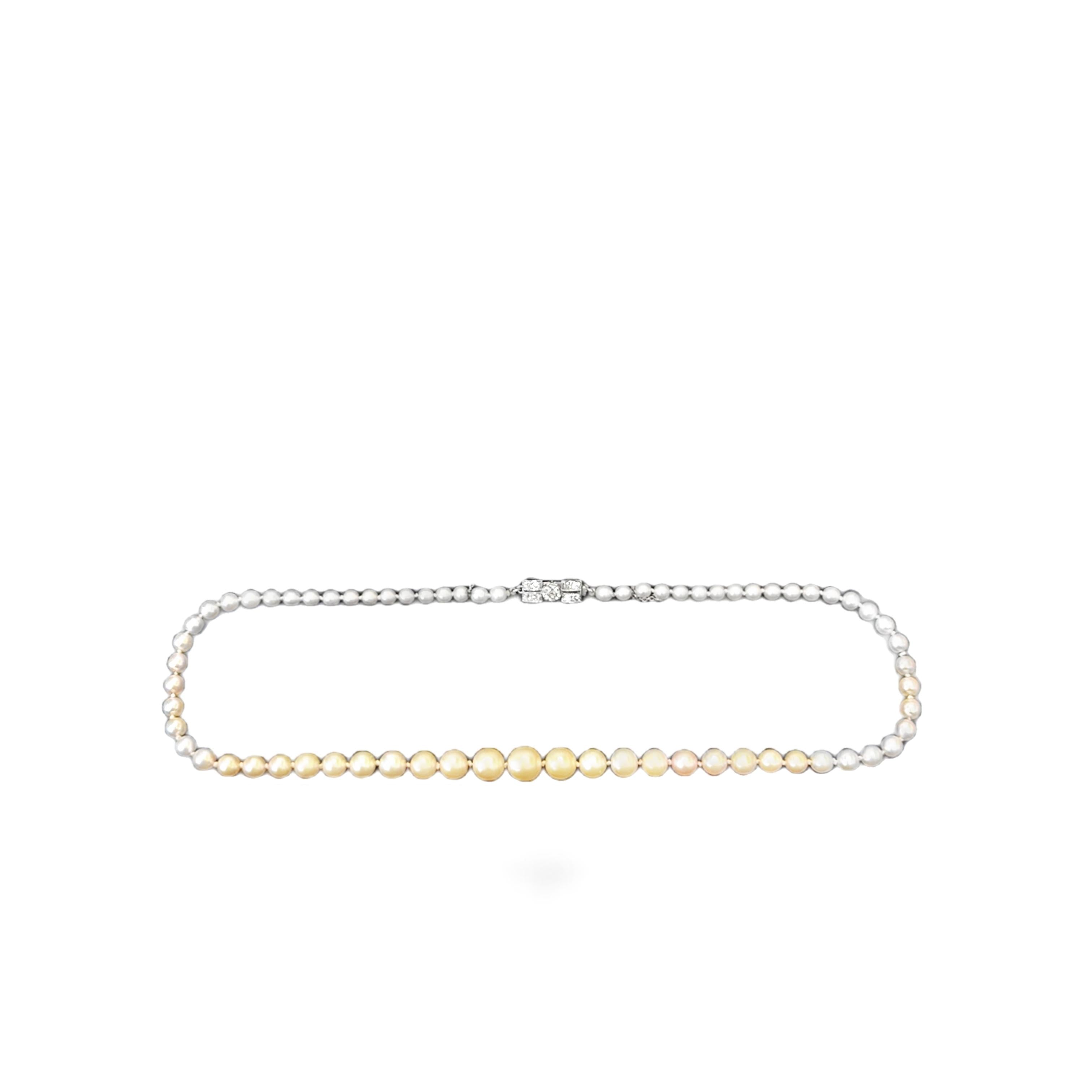 Platinum French natural  pearl Necklace