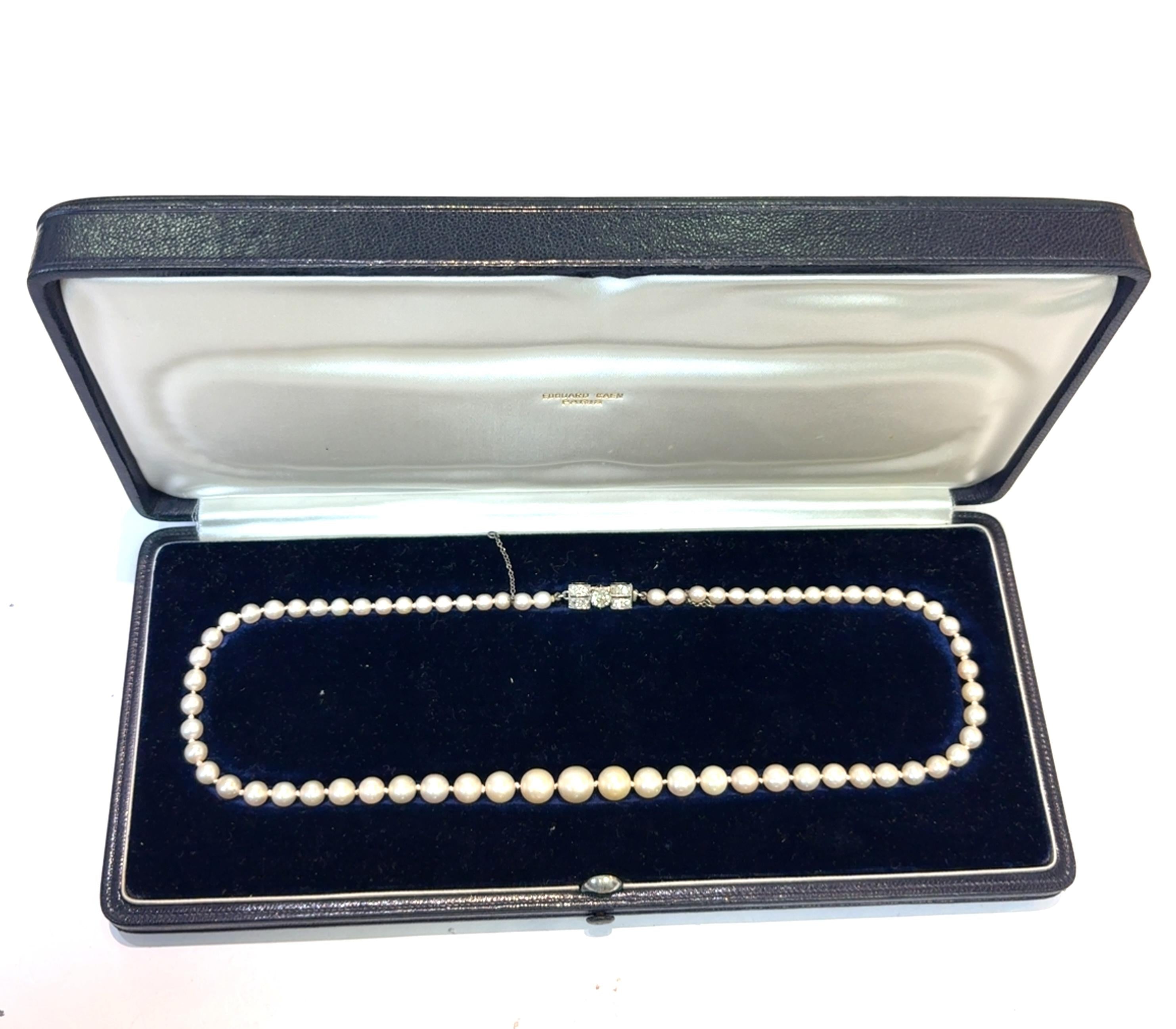Platinum French natural  pearl Necklace