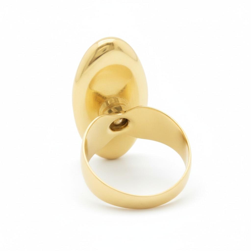 Sculptural Diamond Oval Ring Circa 1970s