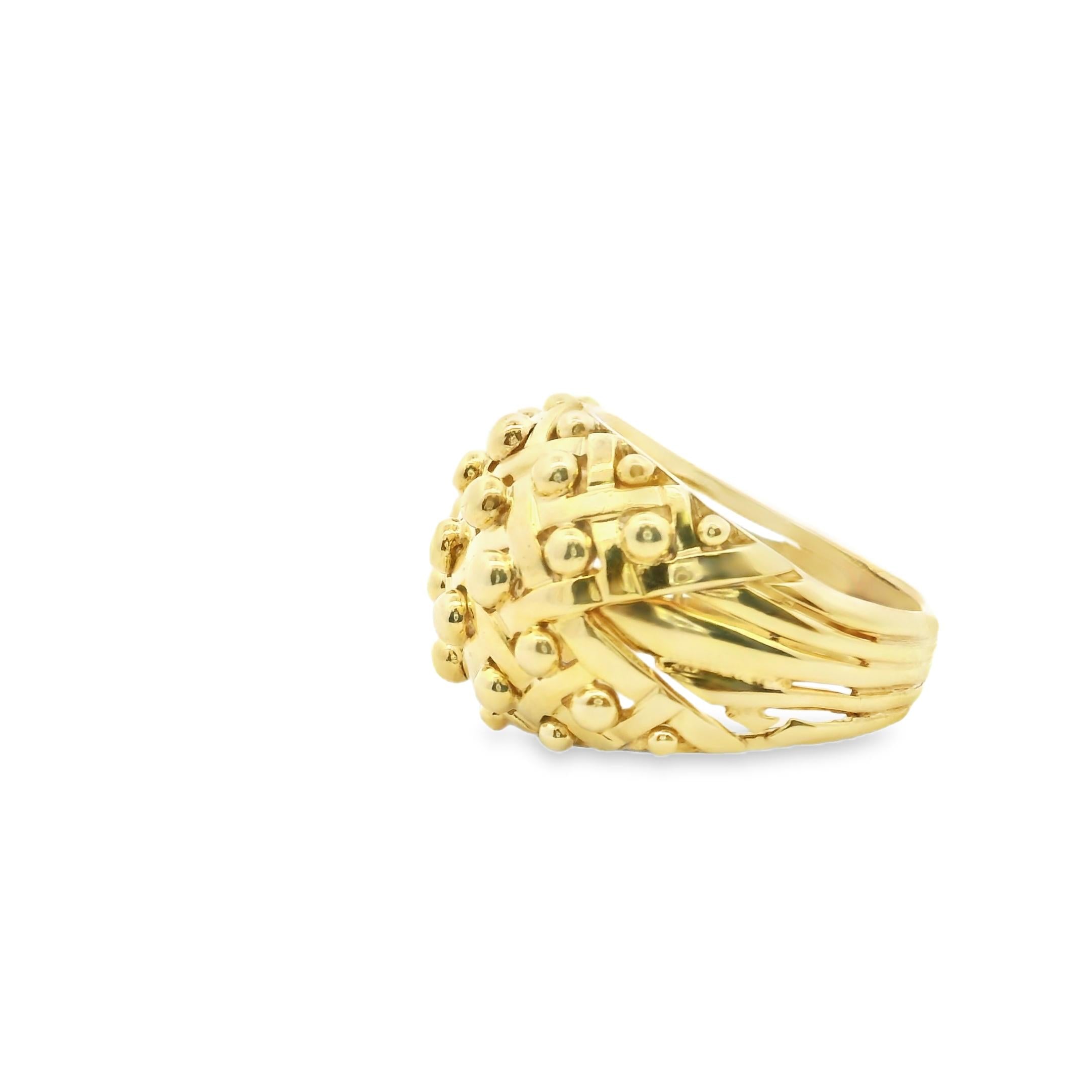 18k Yellow Gold Matelasse Ring