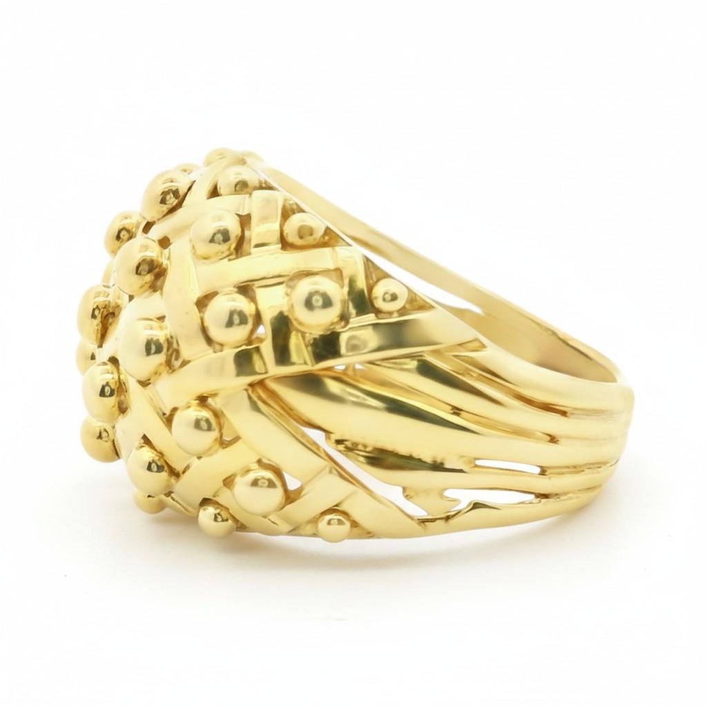 18k Yellow Gold Matelasse Ring