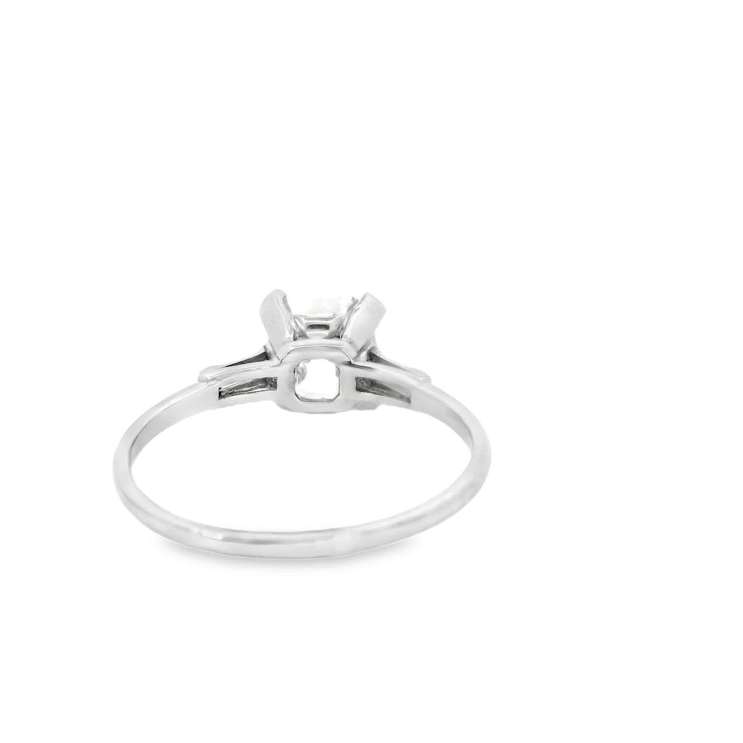 Platinum American Contemporary Engagement Diamond  Ring 2.65 ct Square Emerald c