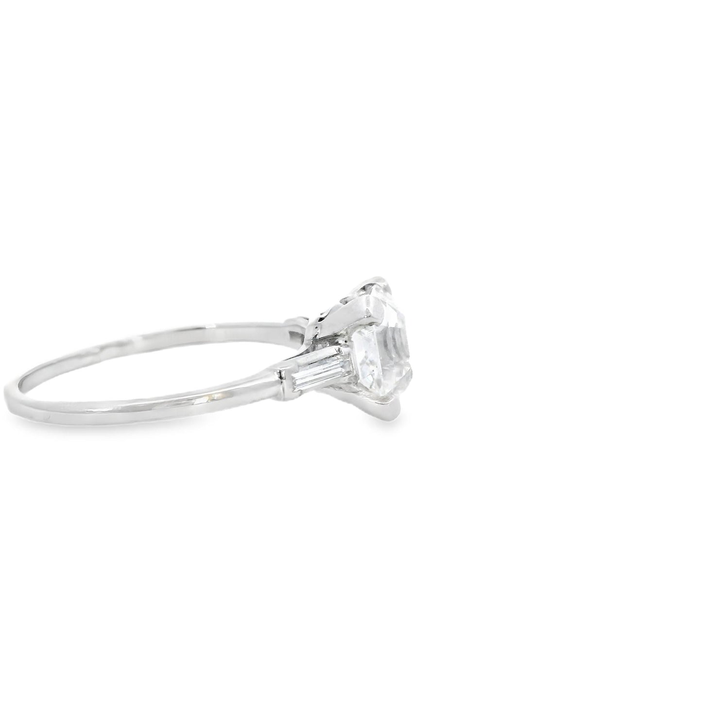 Platinum American Contemporary Engagement Diamond  Ring 2.65 ct Square Emerald c