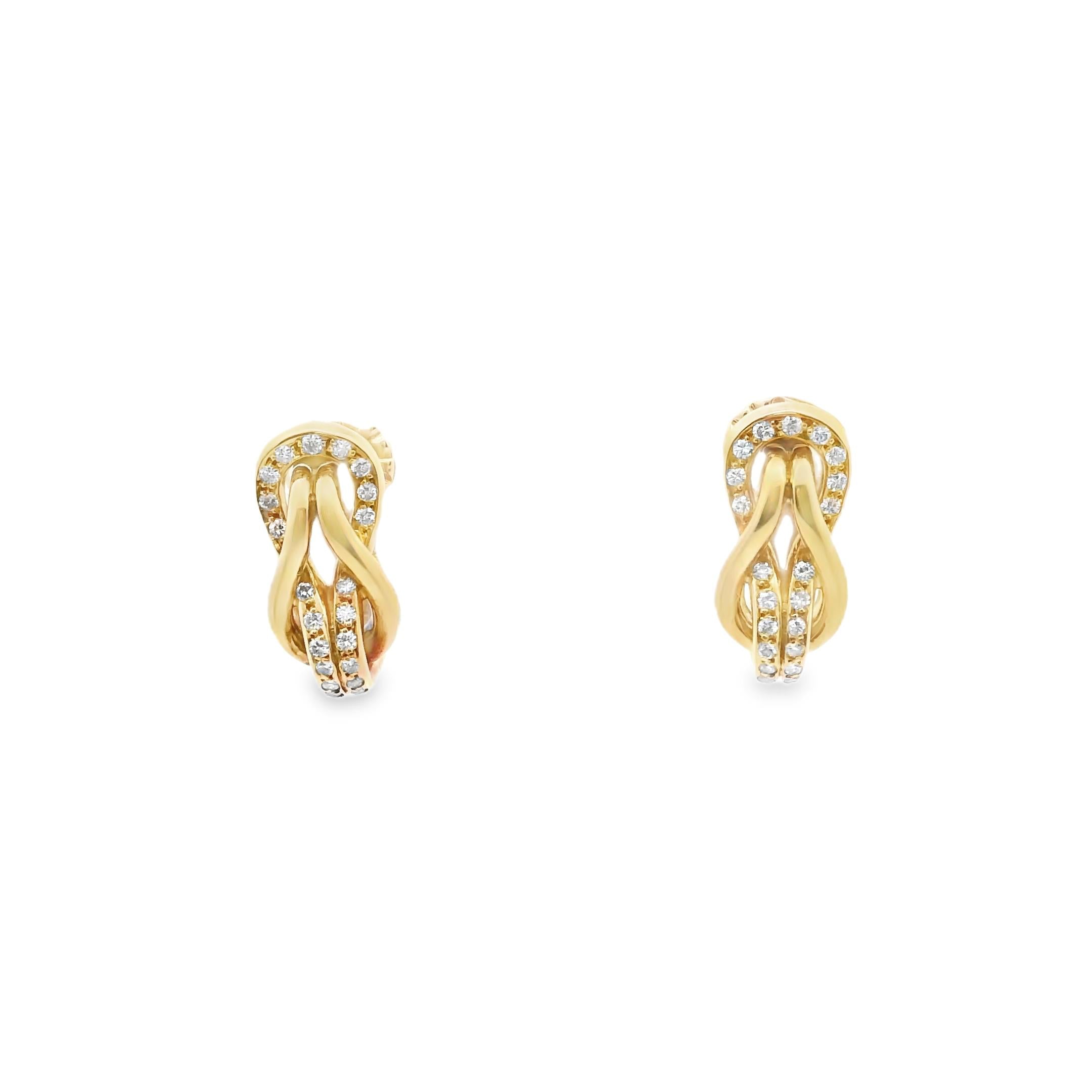 Cartier Diamond Knot Earrings, 1980s