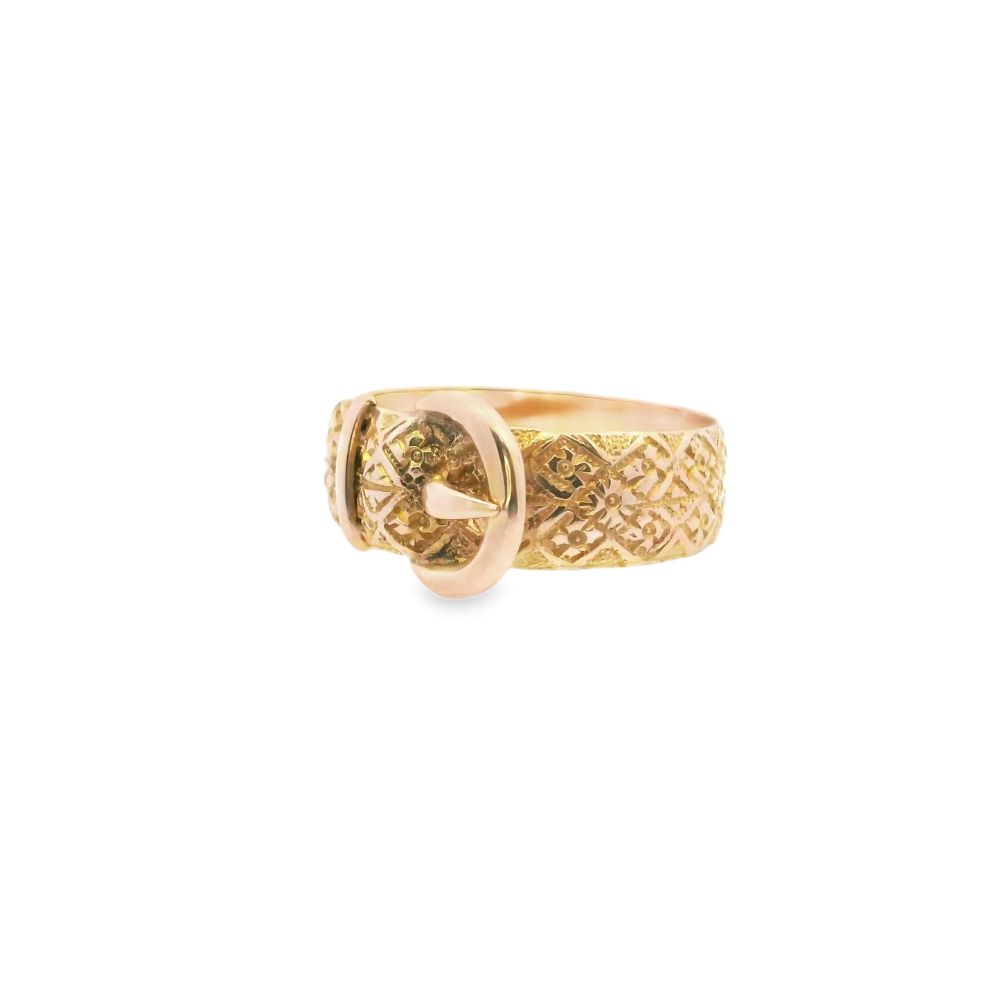 18k Yellow Gold  English 1800s Belt  Gold Ring