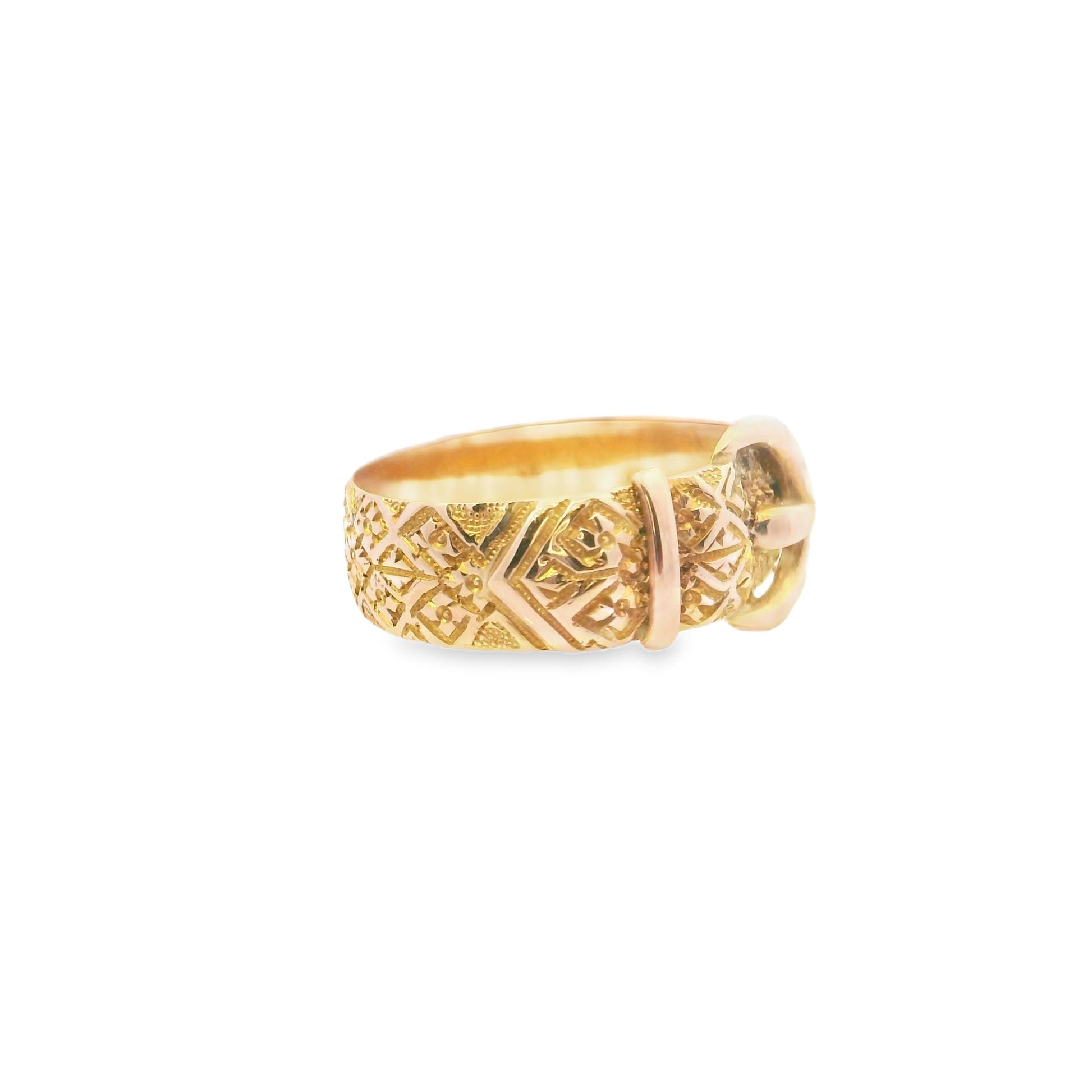 18k Yellow Gold  English 1800s Belt  Gold Ring
