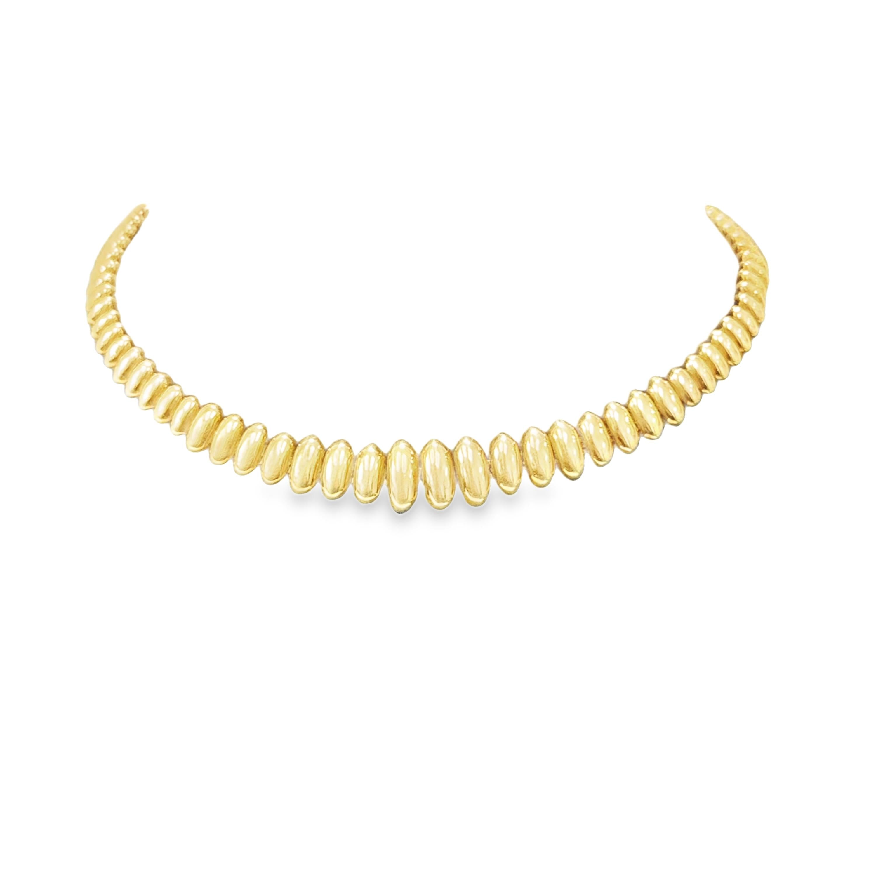 1980’s Pebble Van Cleef 18k Yellow Gold Necklace – 62 Grams, 15.5”