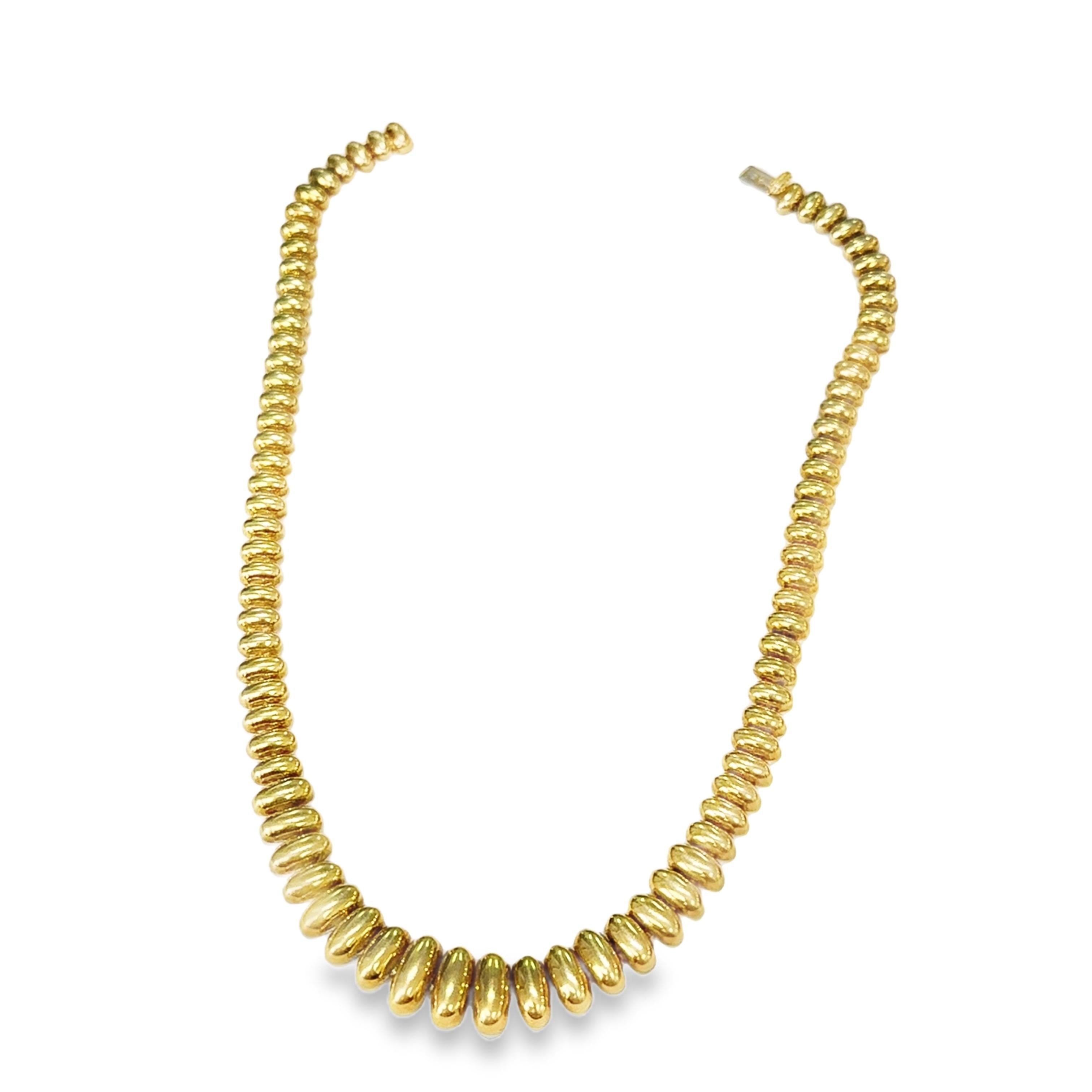 1980’s Pebble Van Cleef 18k Yellow Gold Necklace – 62 Grams, 15.5”