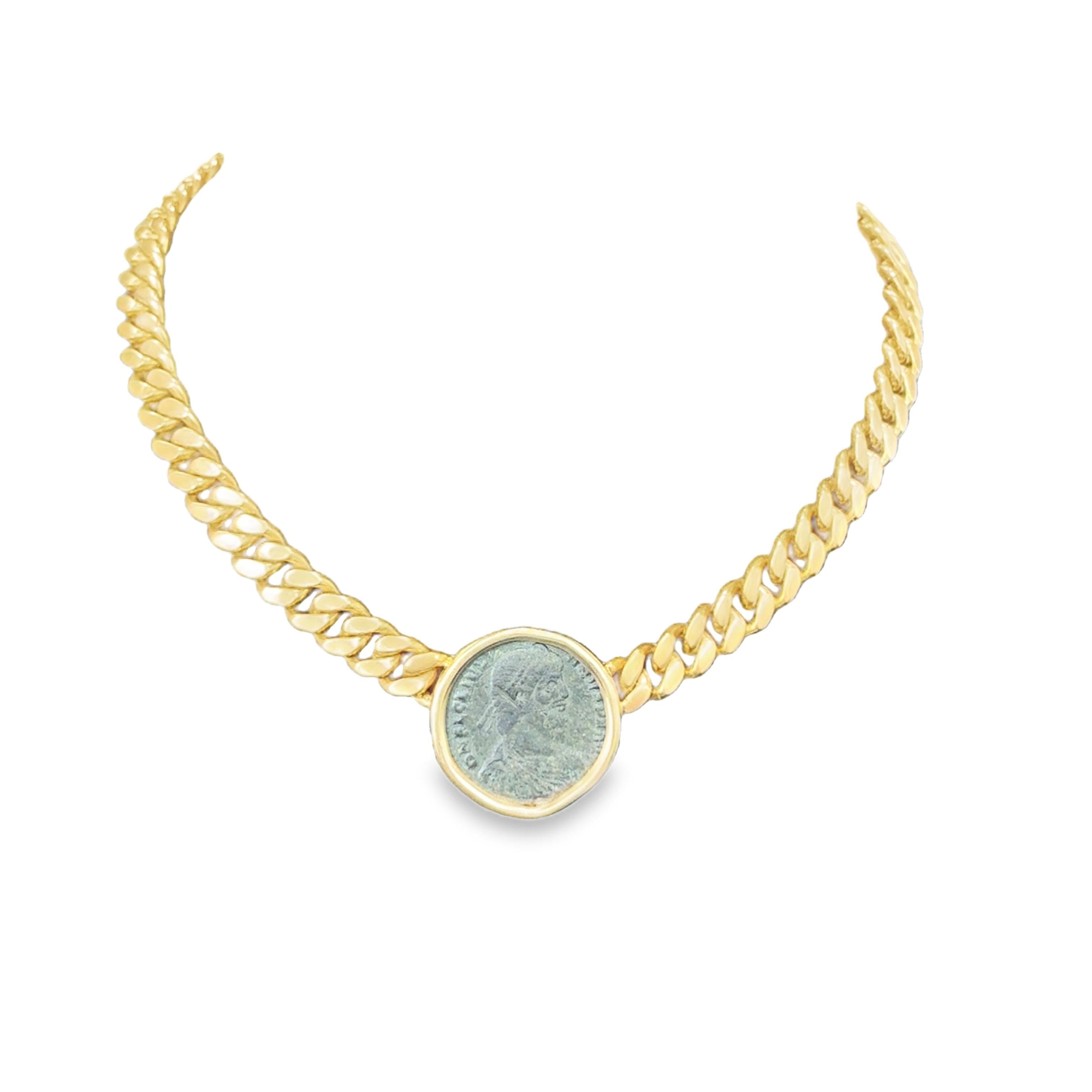 18Ky Yellow Gold Monette Bulgari single Coin Large Model