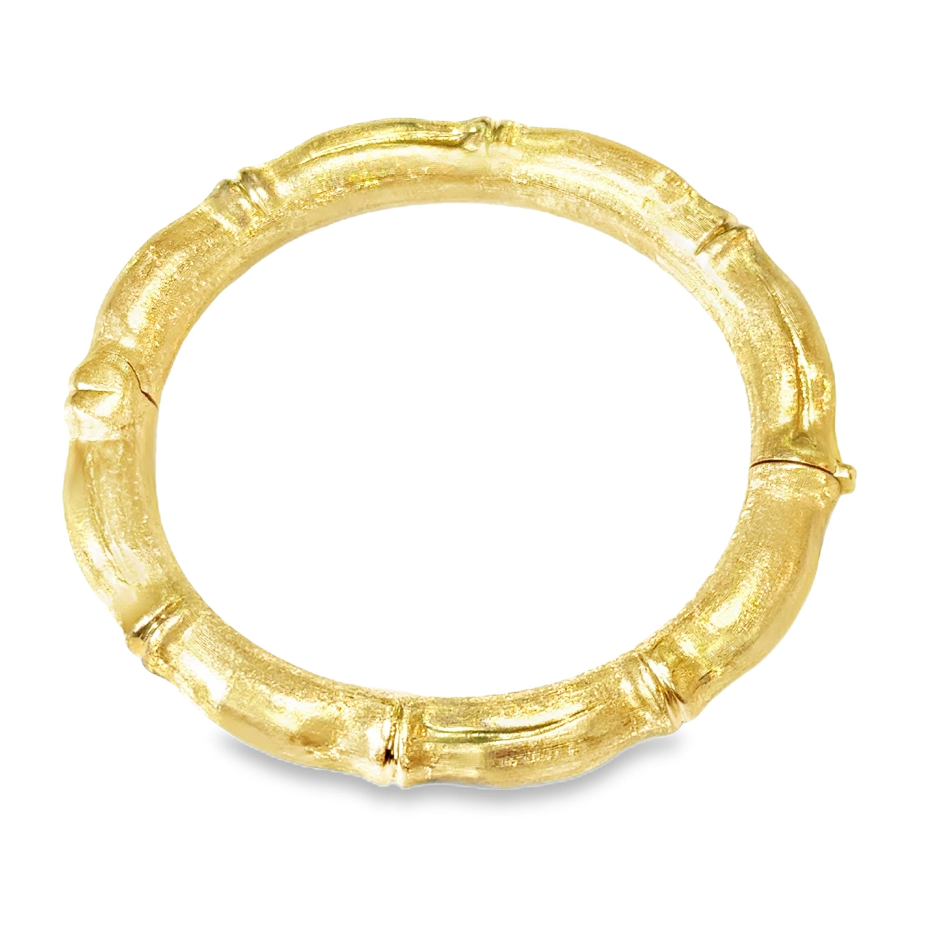 Carlo Weingrill 18K Gold Bamboo Bangle Bracelet