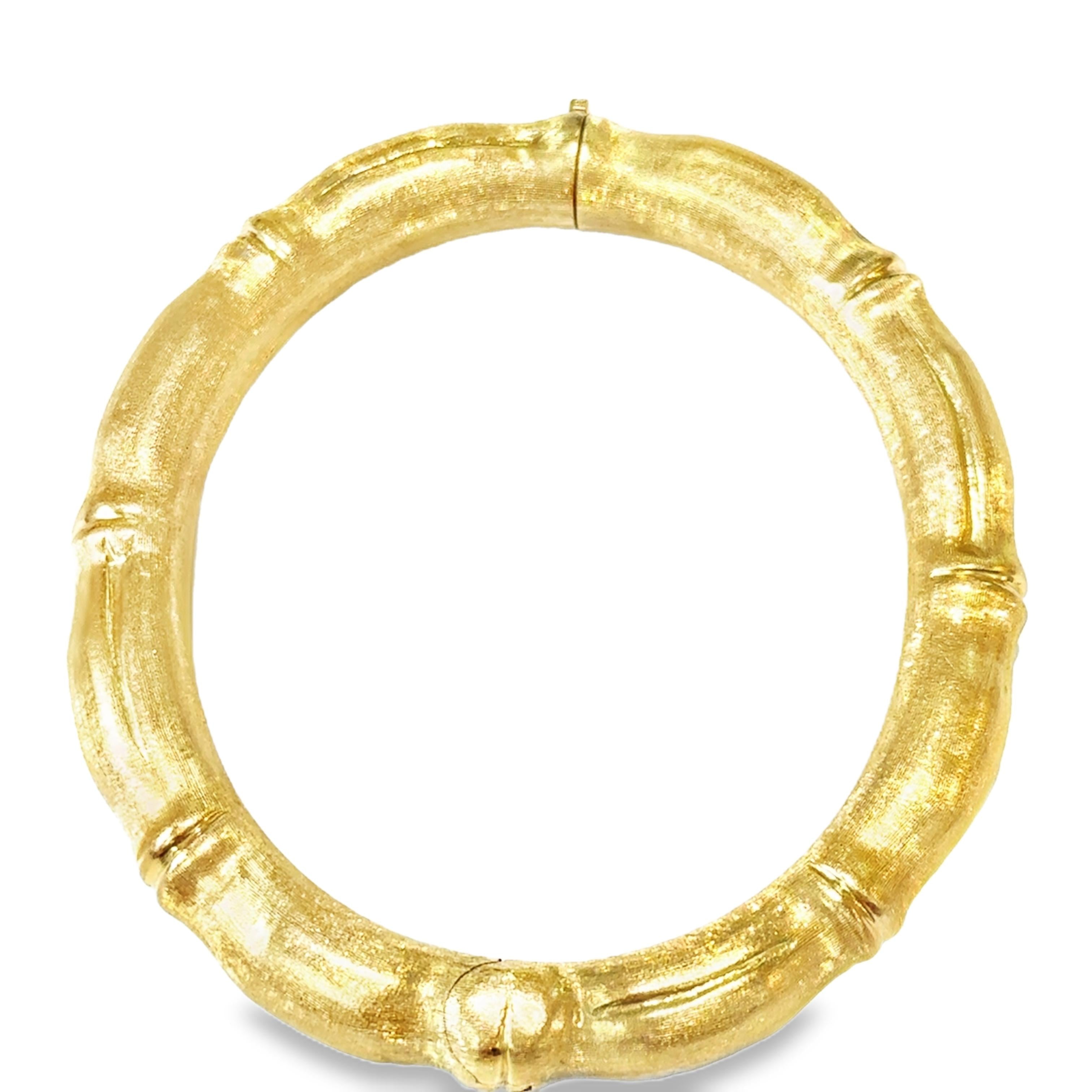 Carlo Weingrill 18K Gold Bamboo Bangle Bracelet