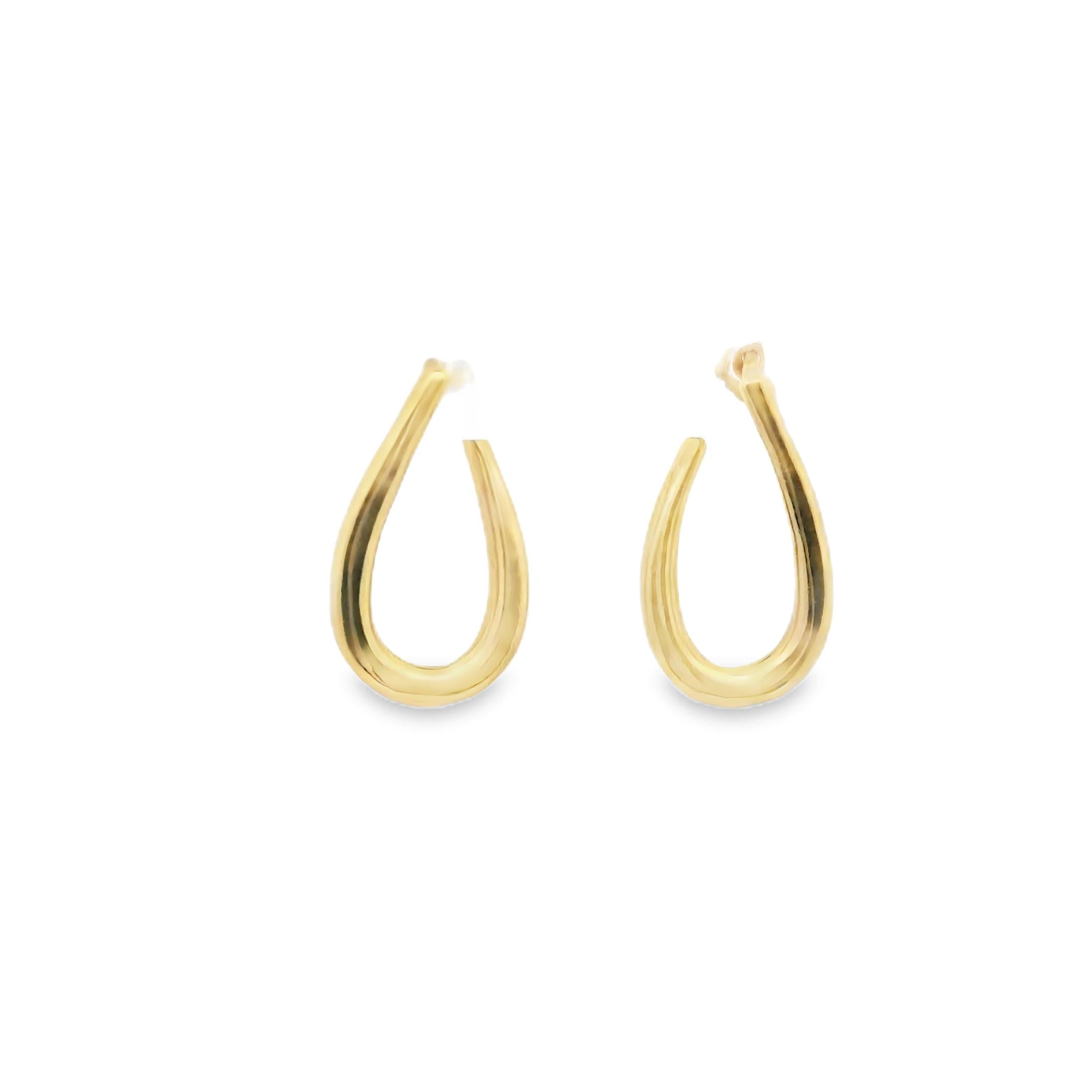 18k Yellow Gold  A. Cipullo 1970s  Gold Teardrop Earrings