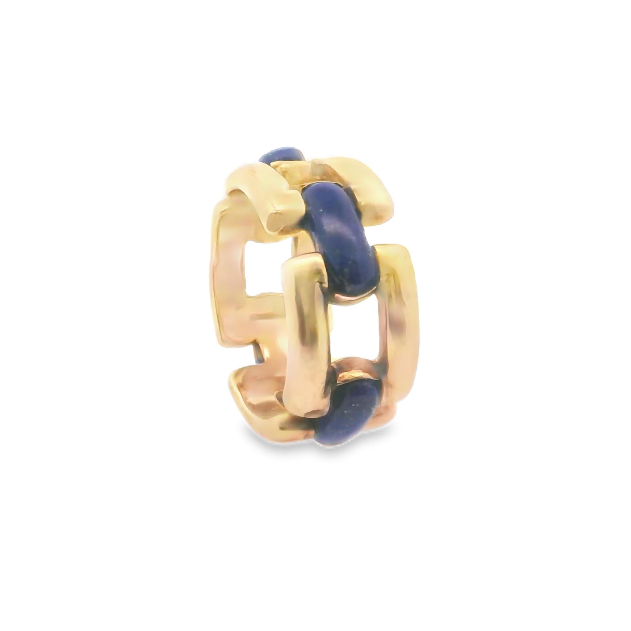 Mauboussin 1960s Lapis Lazuli and Gold Link Ring