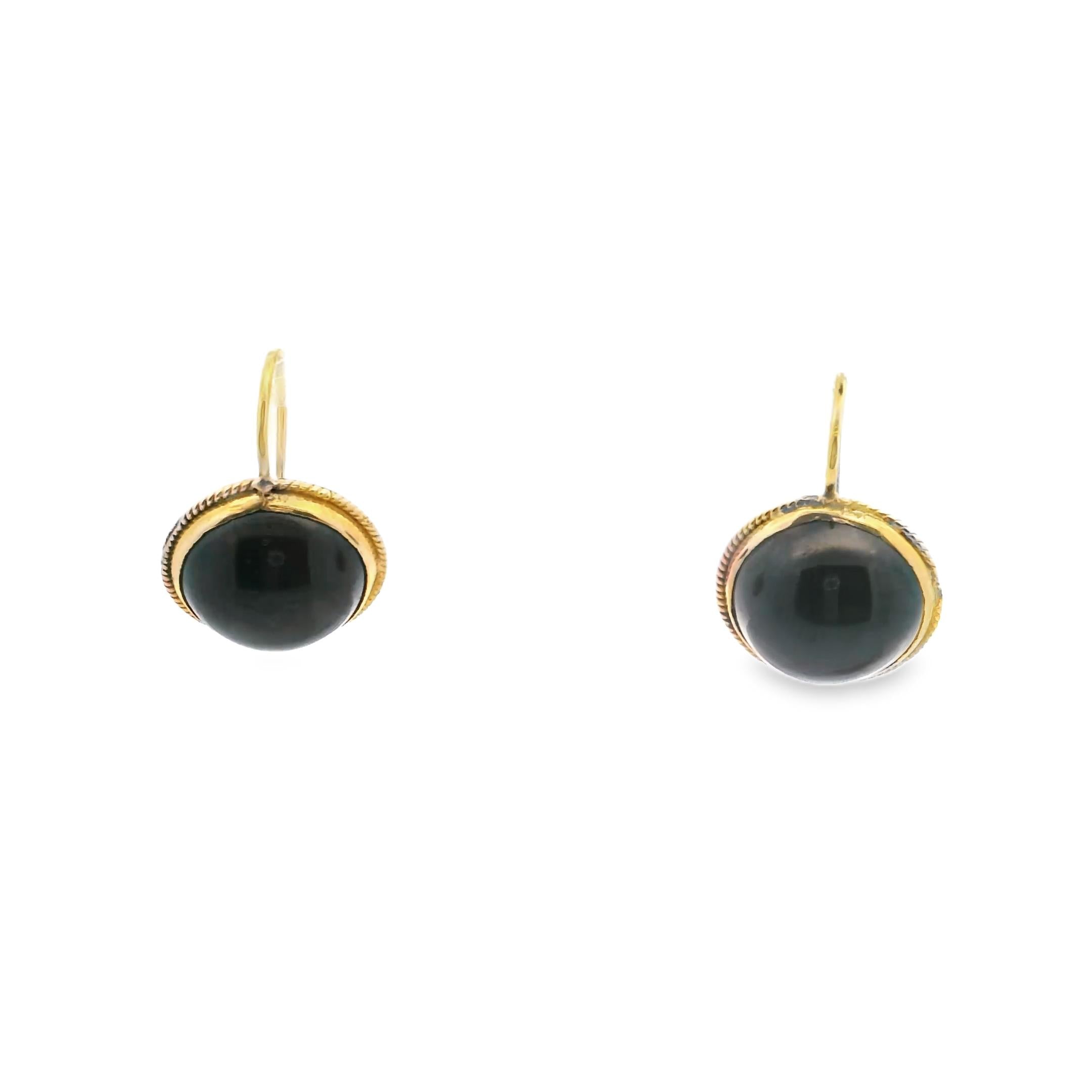 Victorian English Back-Foil Garnet Drop Earrings in 18k Gold
