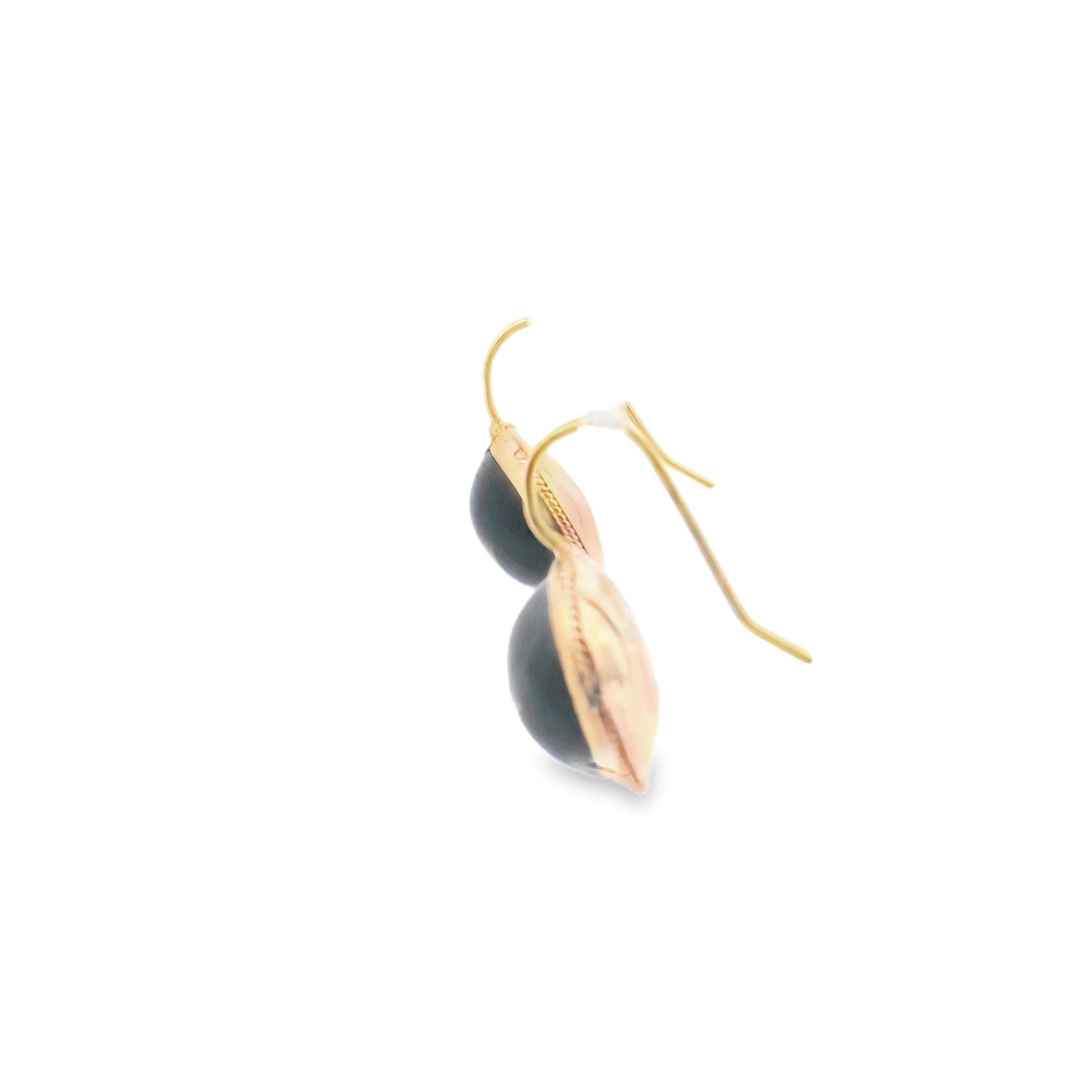 Victorian English Back-Foil Garnet Drop Earrings in 18k Gold