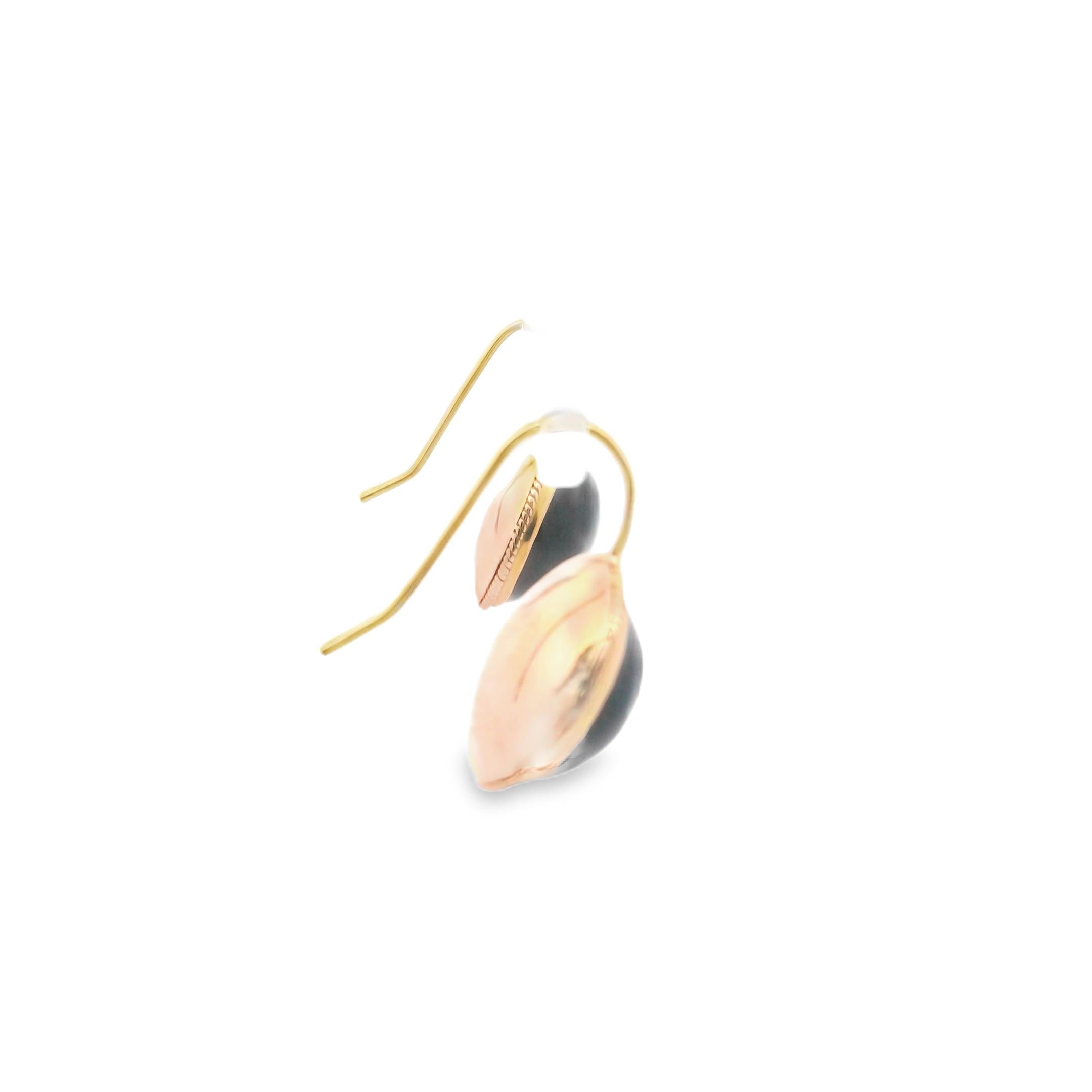 Victorian English Back-Foil Garnet Drop Earrings in 18k Gold