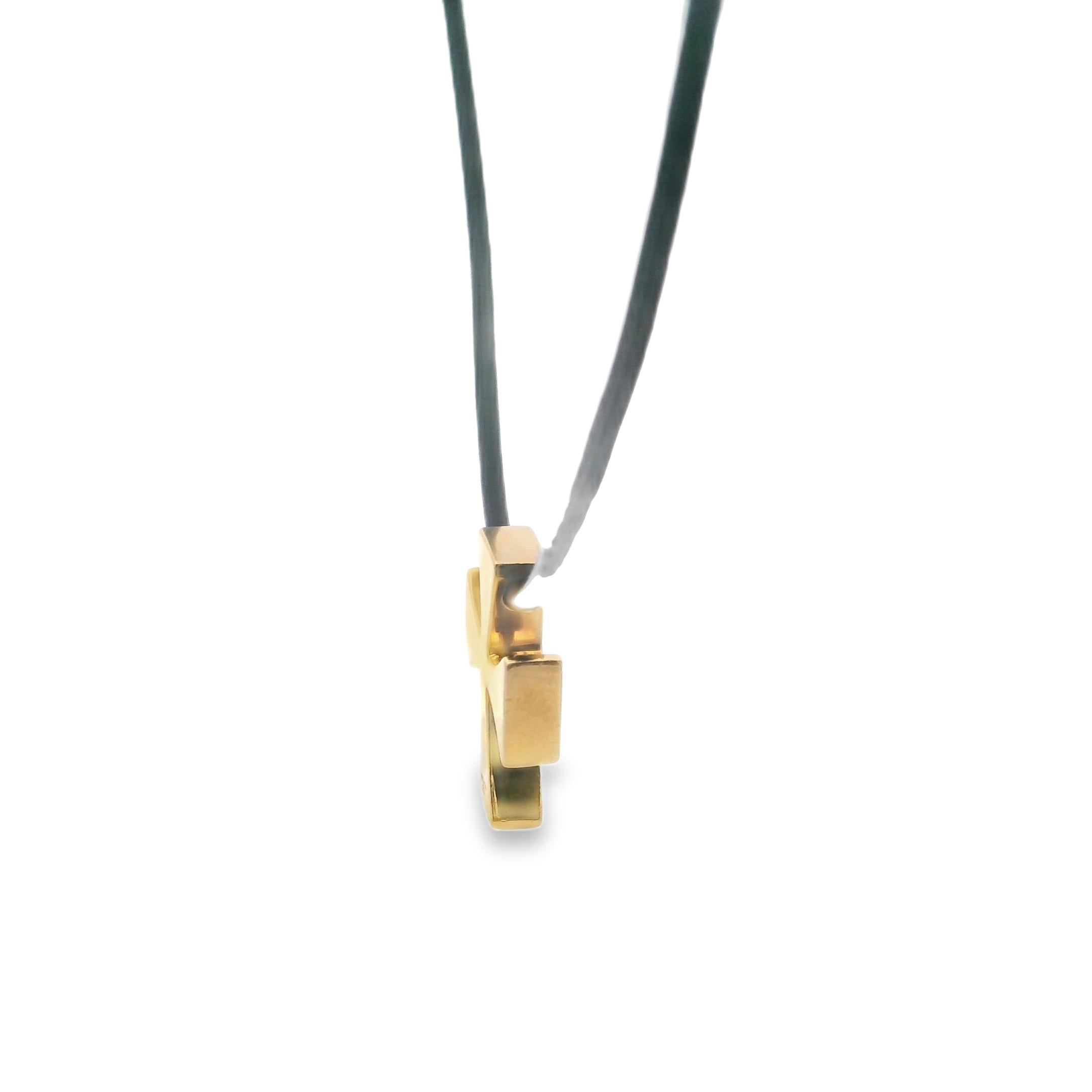 Tiffany & Co. 1980s 18K Gold Cross Pendant Necklace