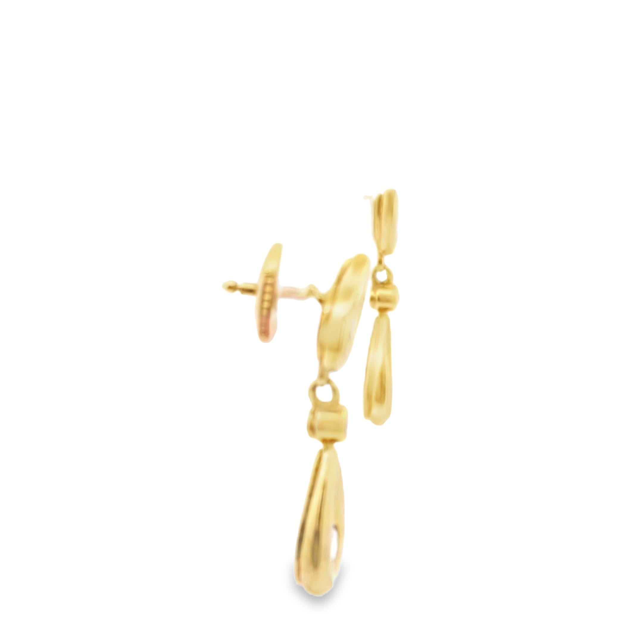 Cartier 1980s Diamond Drop Earrings in 18k Yellow Gold