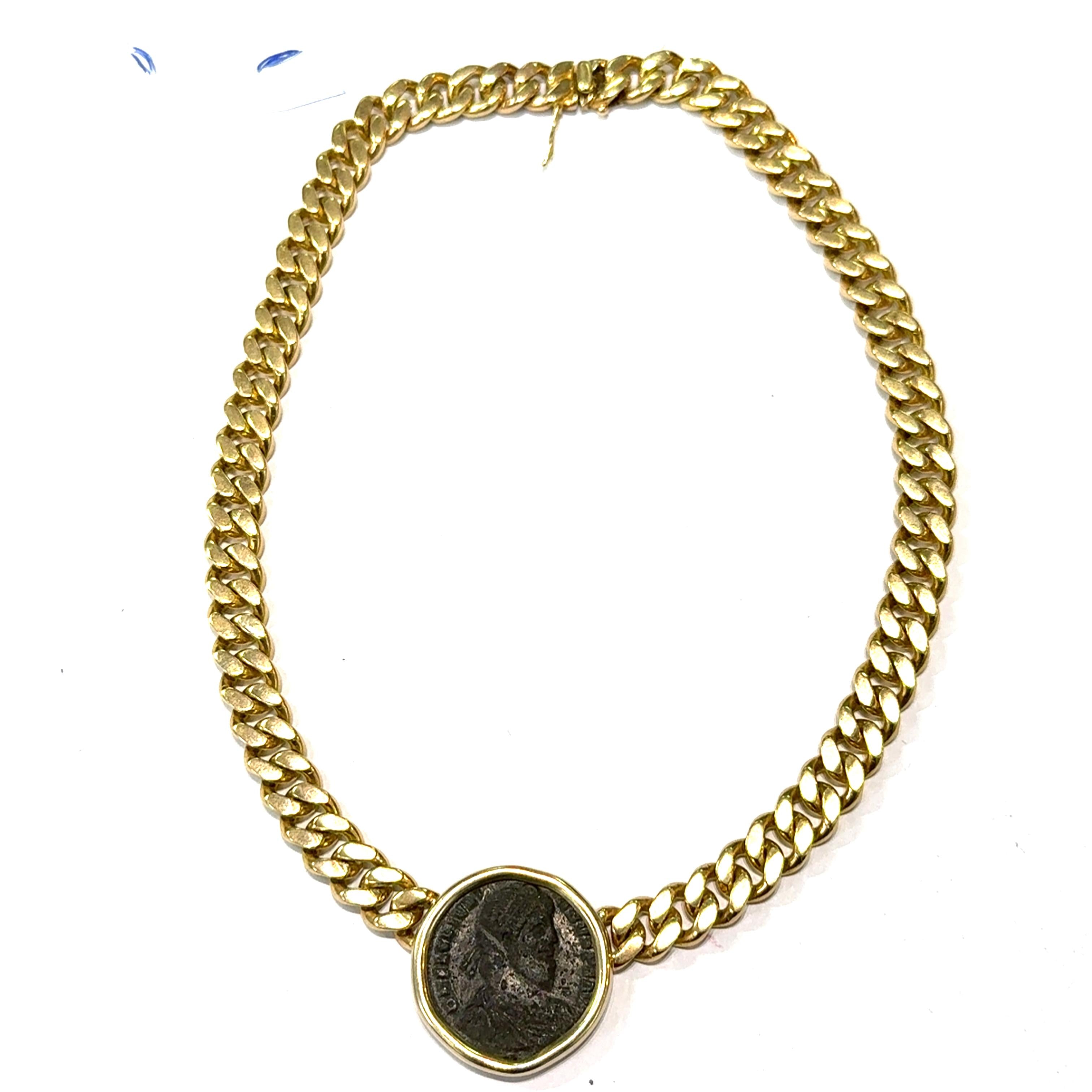 18Ky Yellow Gold Monette Bulgari single Coin Large Model