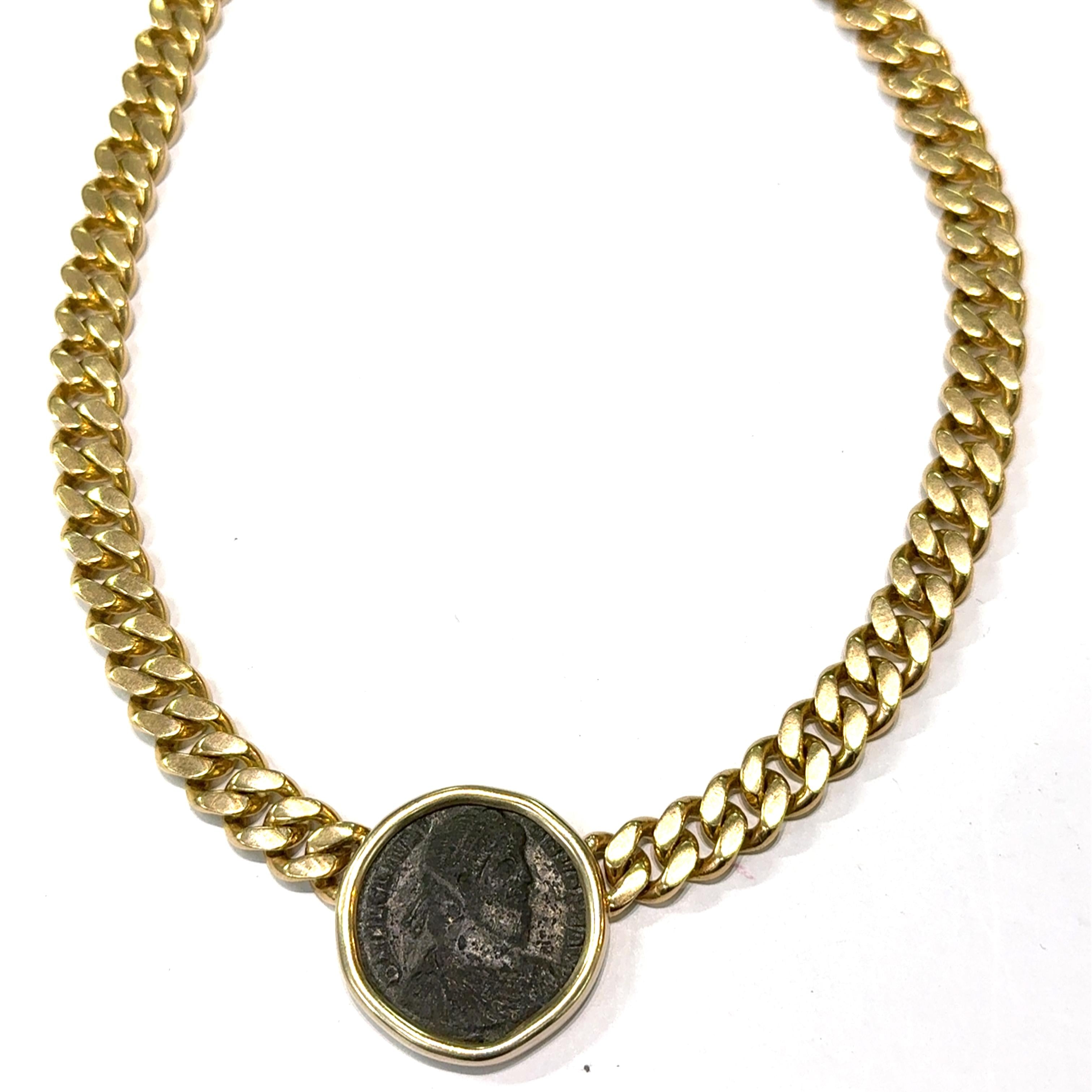 18Ky Yellow Gold Monette Bulgari single Coin Large Model