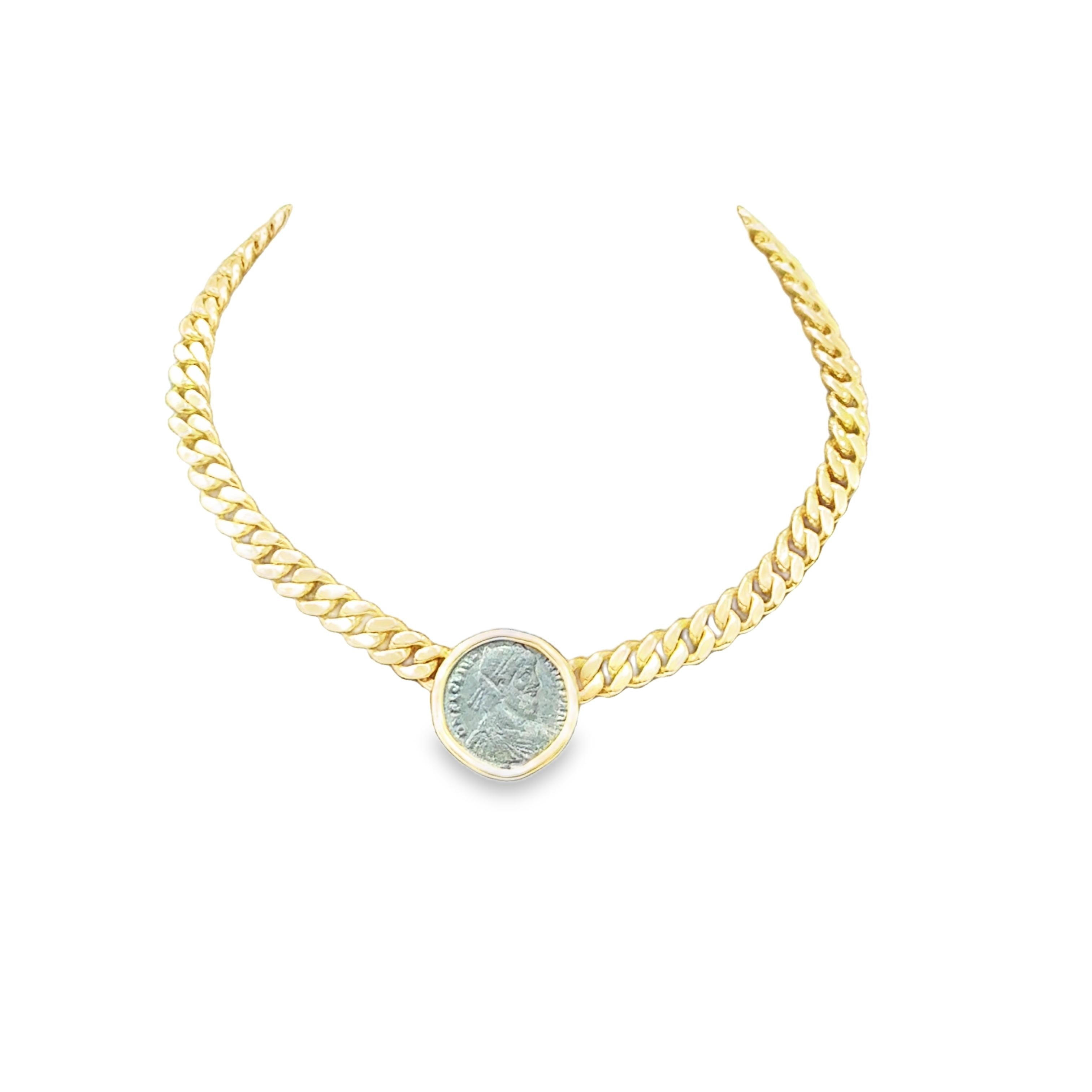 18Ky Yellow Gold Monette Bulgari single Coin Large Model