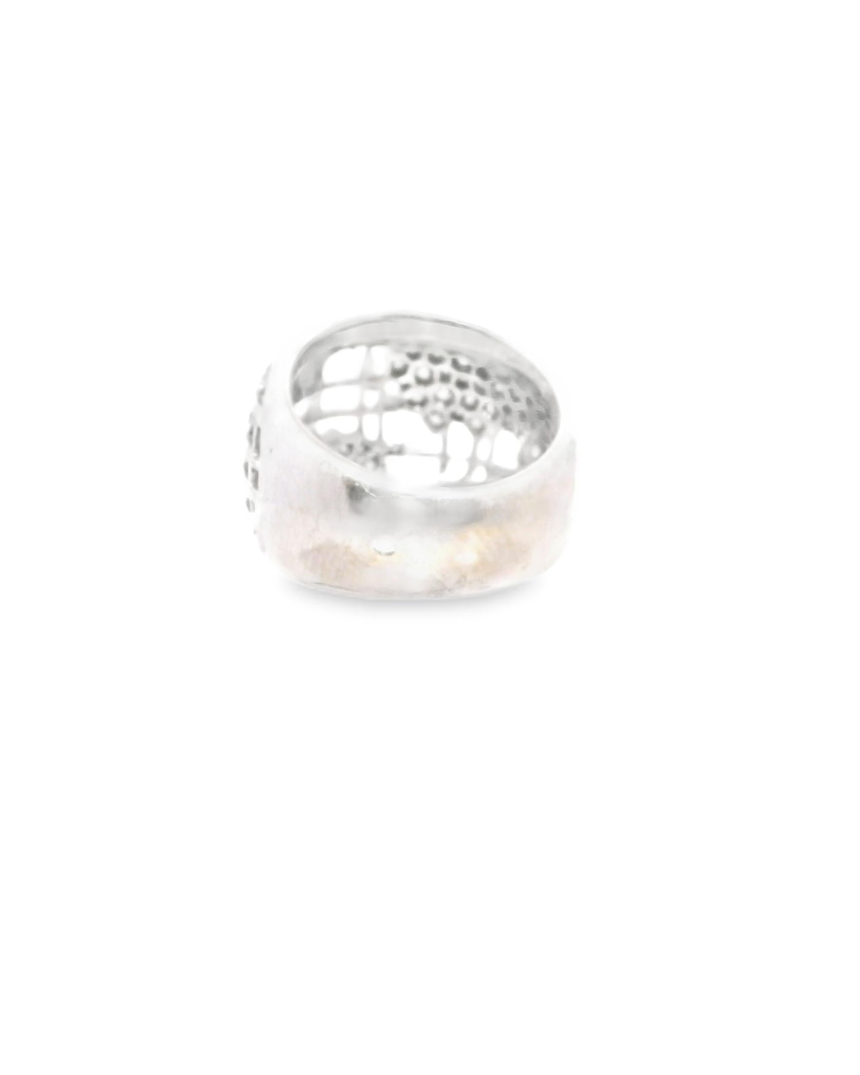 Chanel  18K White Gold Diamond World Map Ring