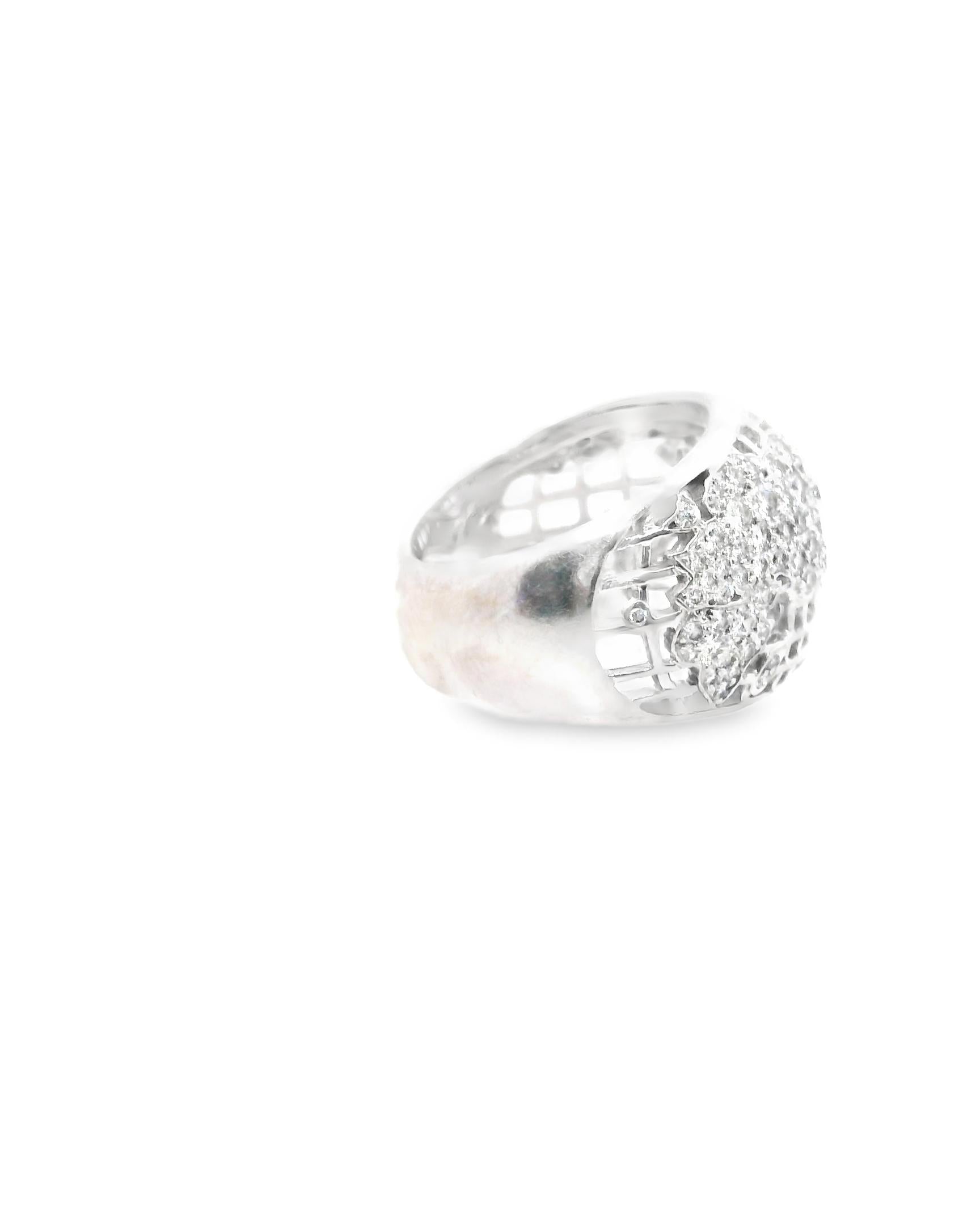 Chanel  18K White Gold Diamond World Map Ring