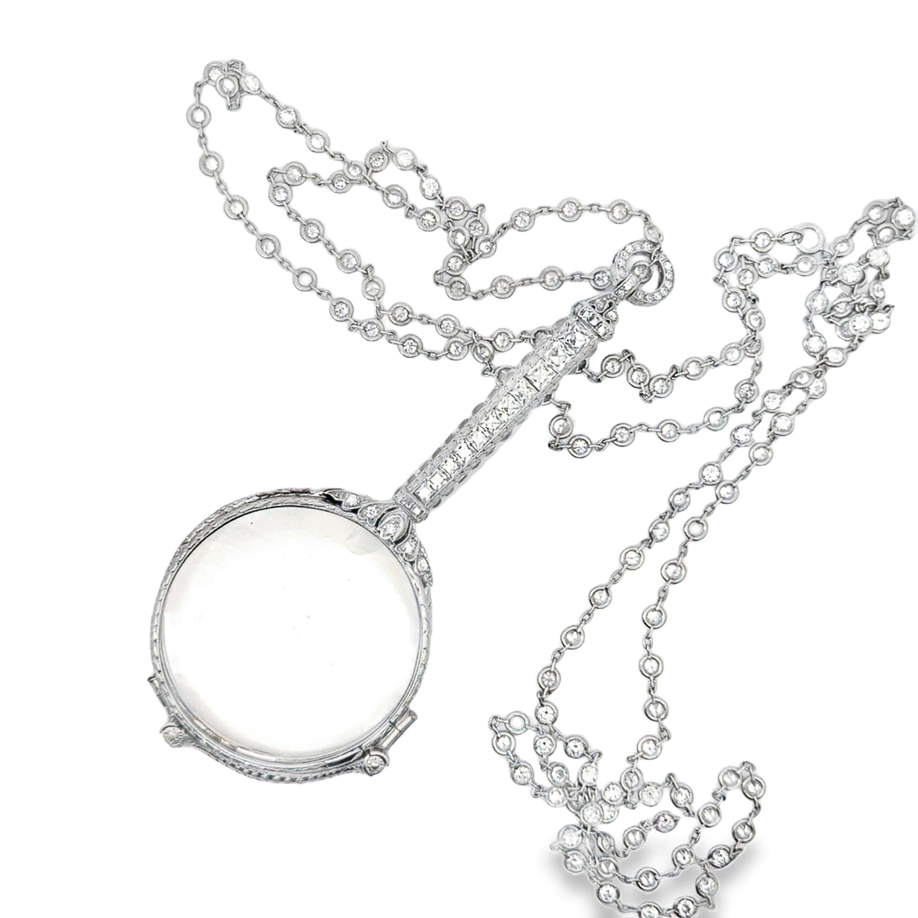 J.E Cladwell Diamond Lorgnette on a Diamond by the yard chain