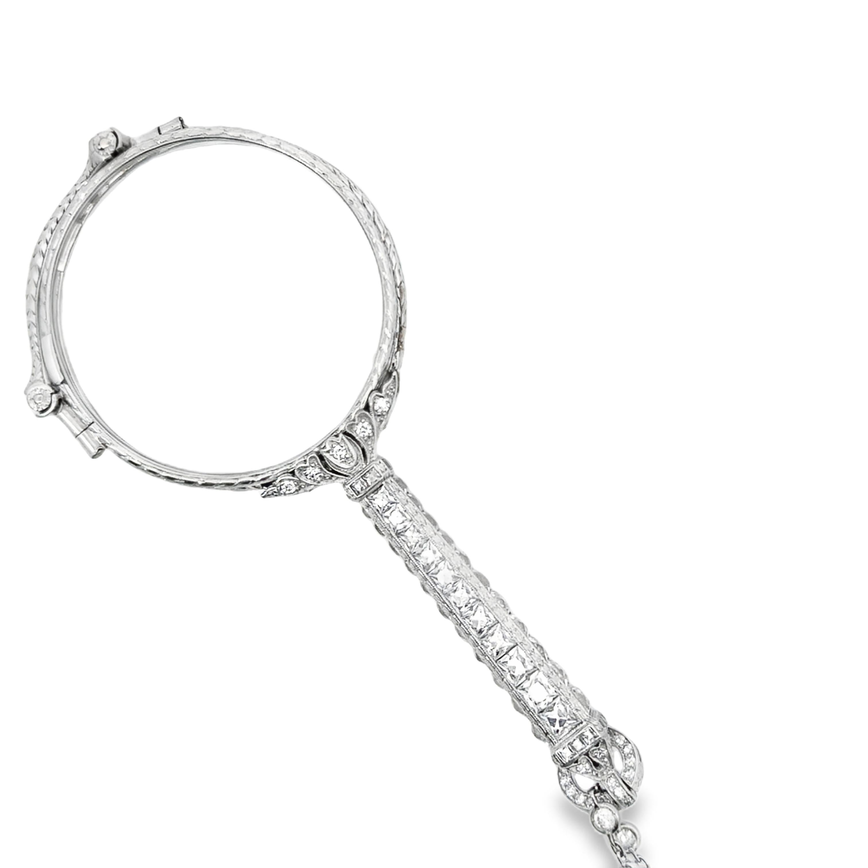 J.E Cladwell Diamond Lorgnette on a Diamond by the yard chain