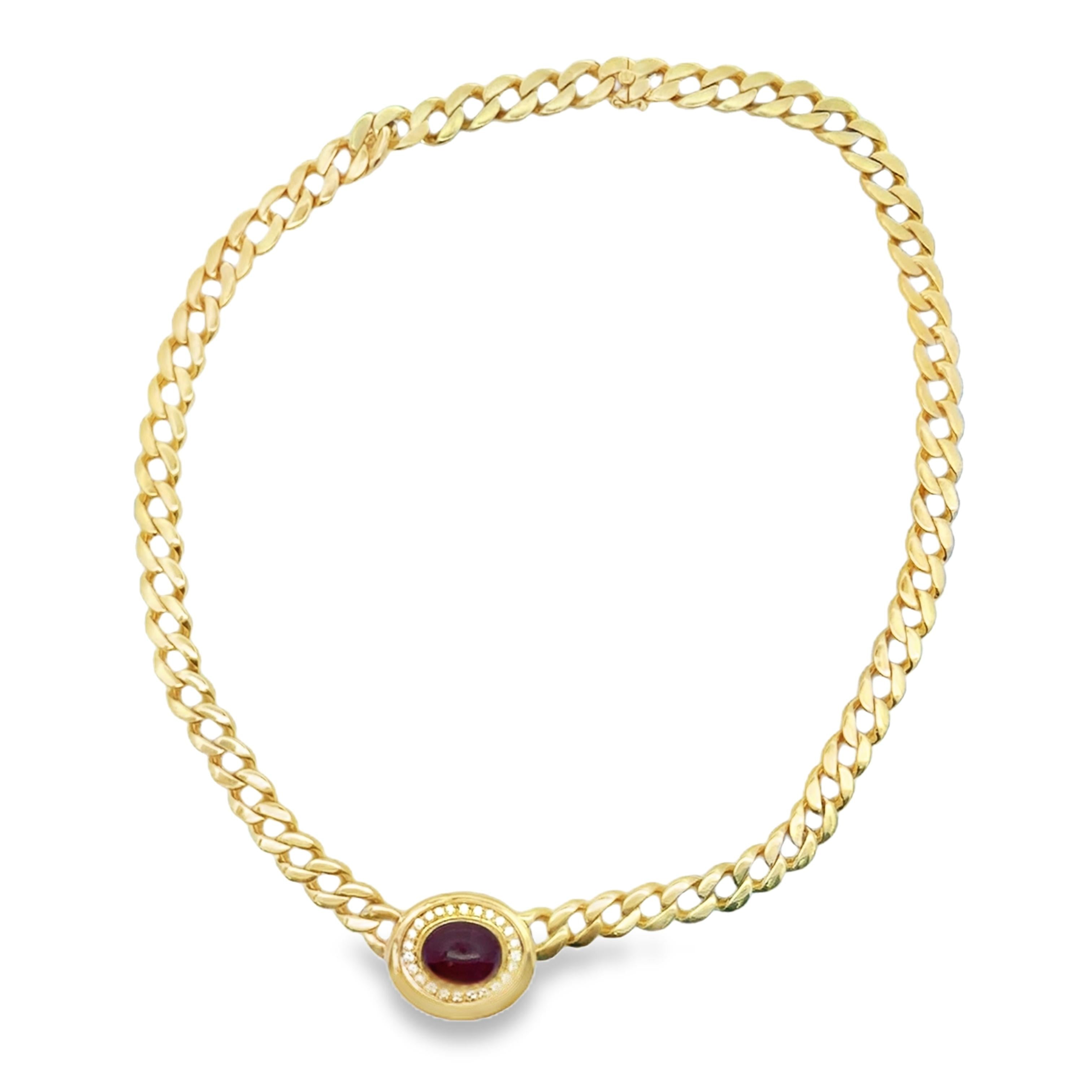 Fred Paris 1980s Ruby and Diamond Necklace and Earrings Suite in 18k Gold