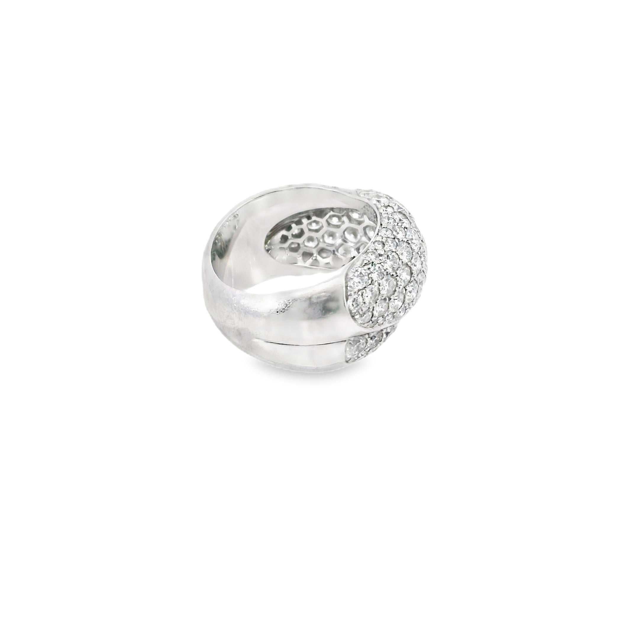 18k white gold and pave diamond ring by Cartier