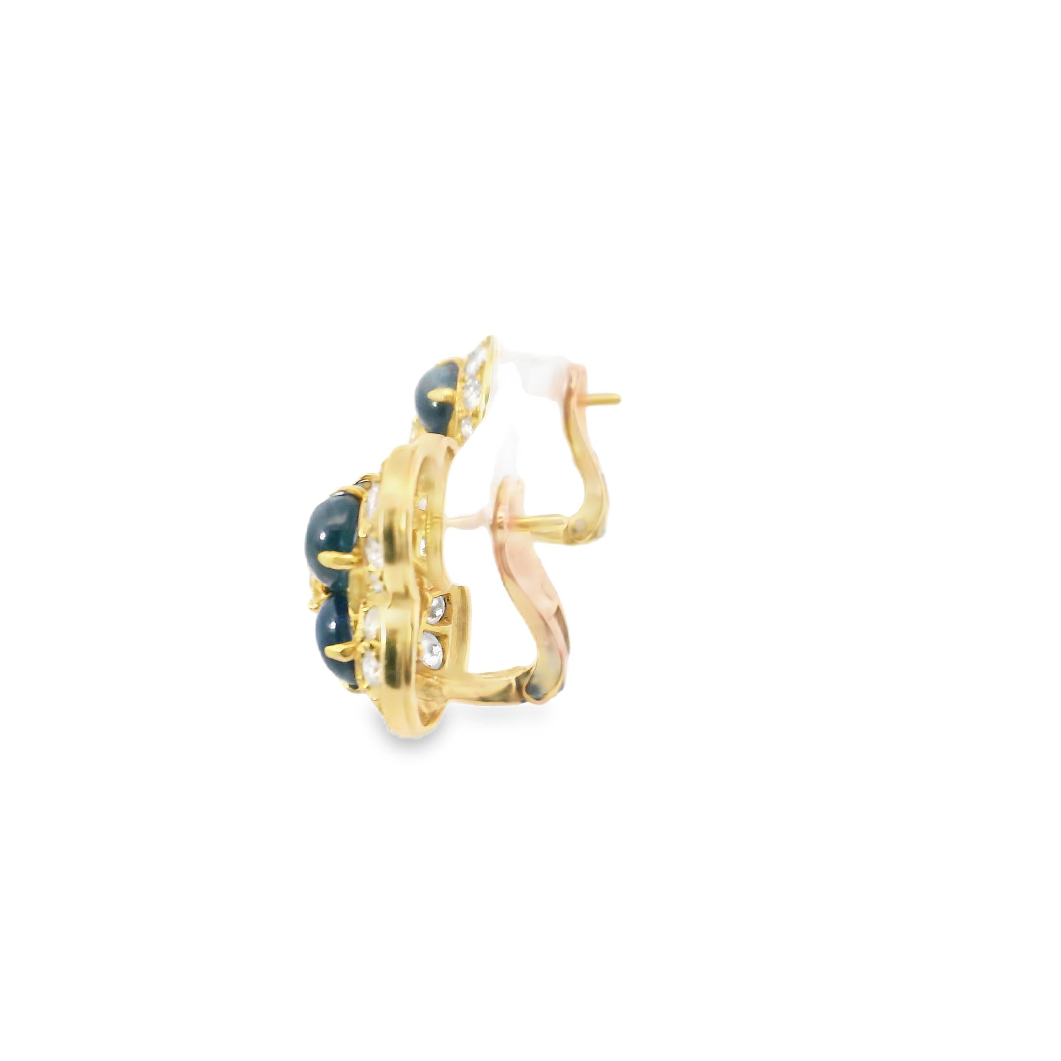 Cartier 1980s Cabochon Sapphire & Diamond Suite in 18K Gold