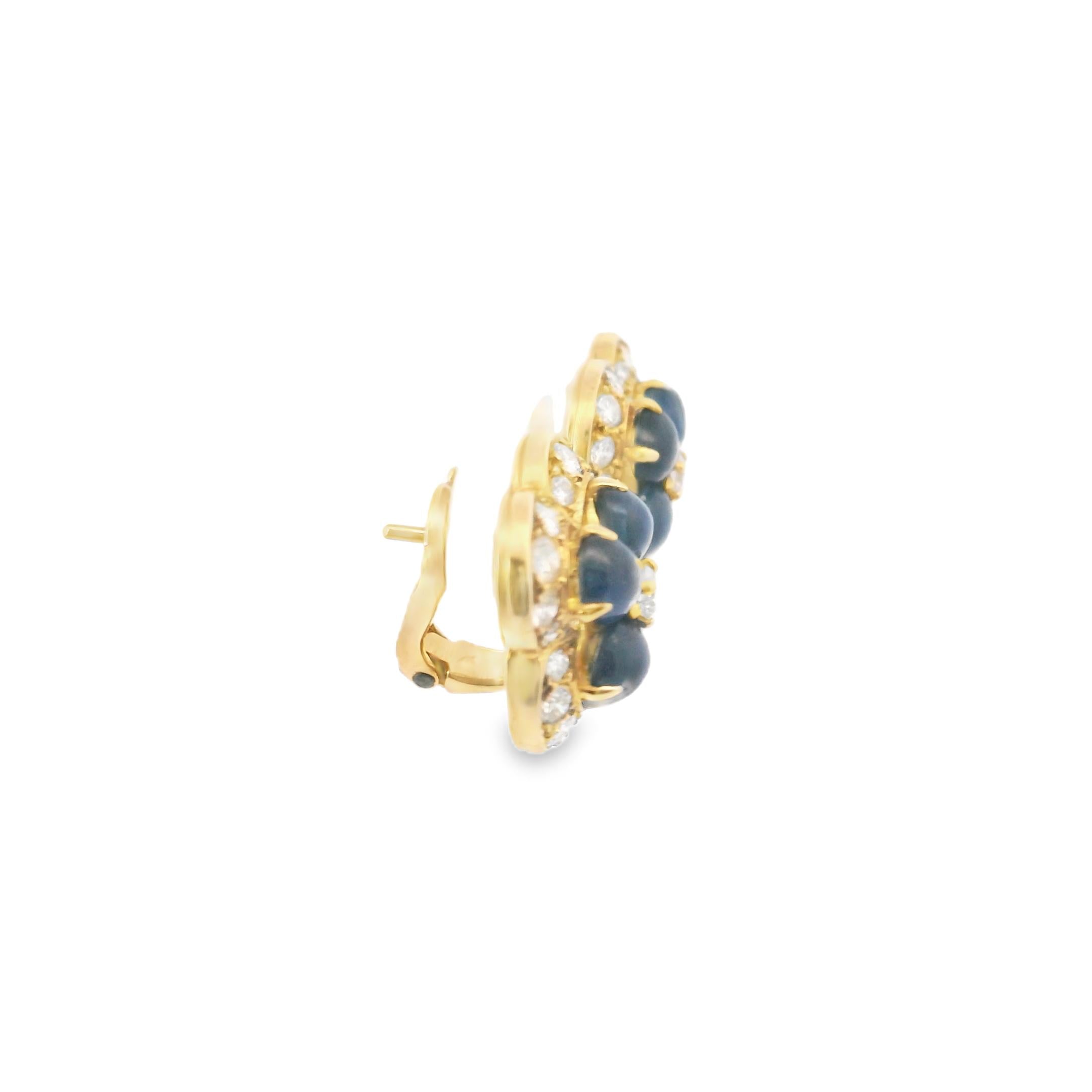 Cartier 1980s Cabochon Sapphire & Diamond Suite in 18K Gold
