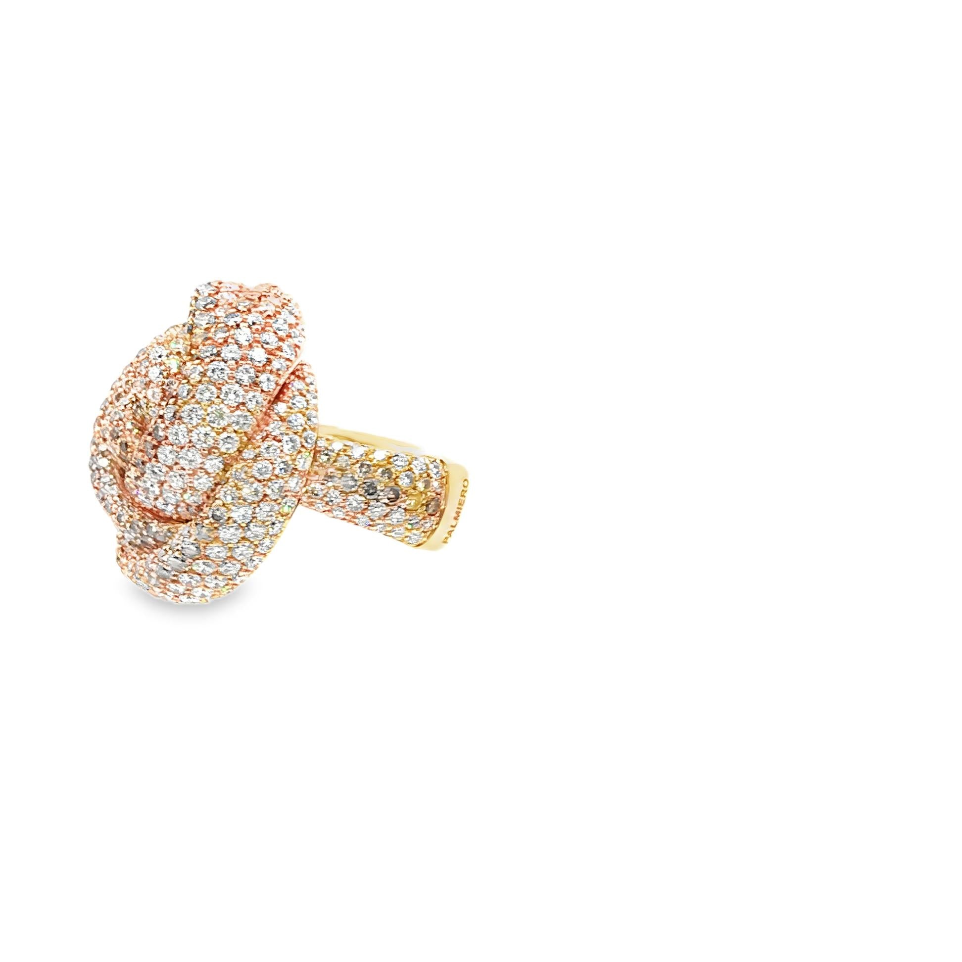 Palmiero Serpent Ring in Multicolor Diamond Pavé