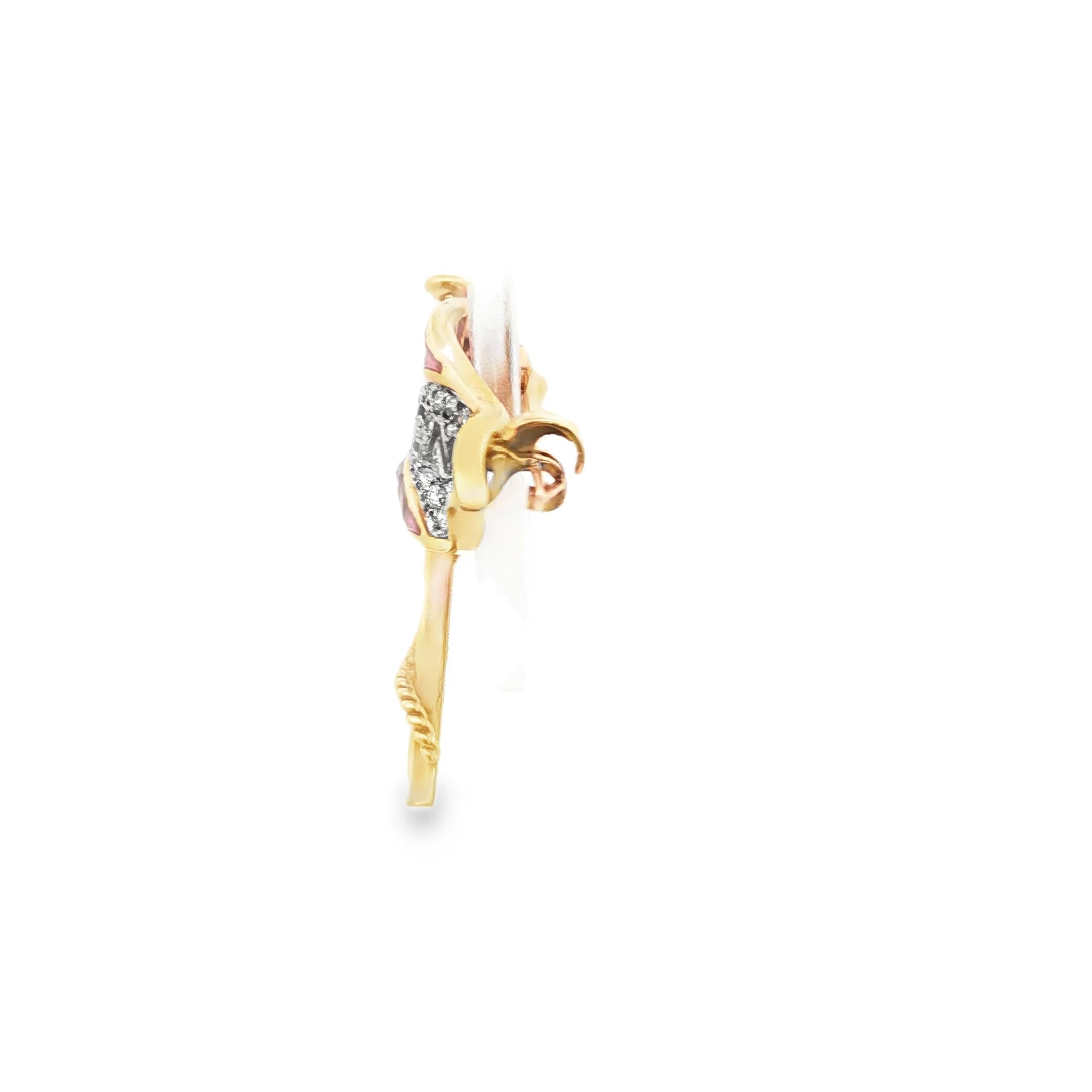 18K Cartier Ruby and Diamond Cartier Nautial Club Flag Brooch