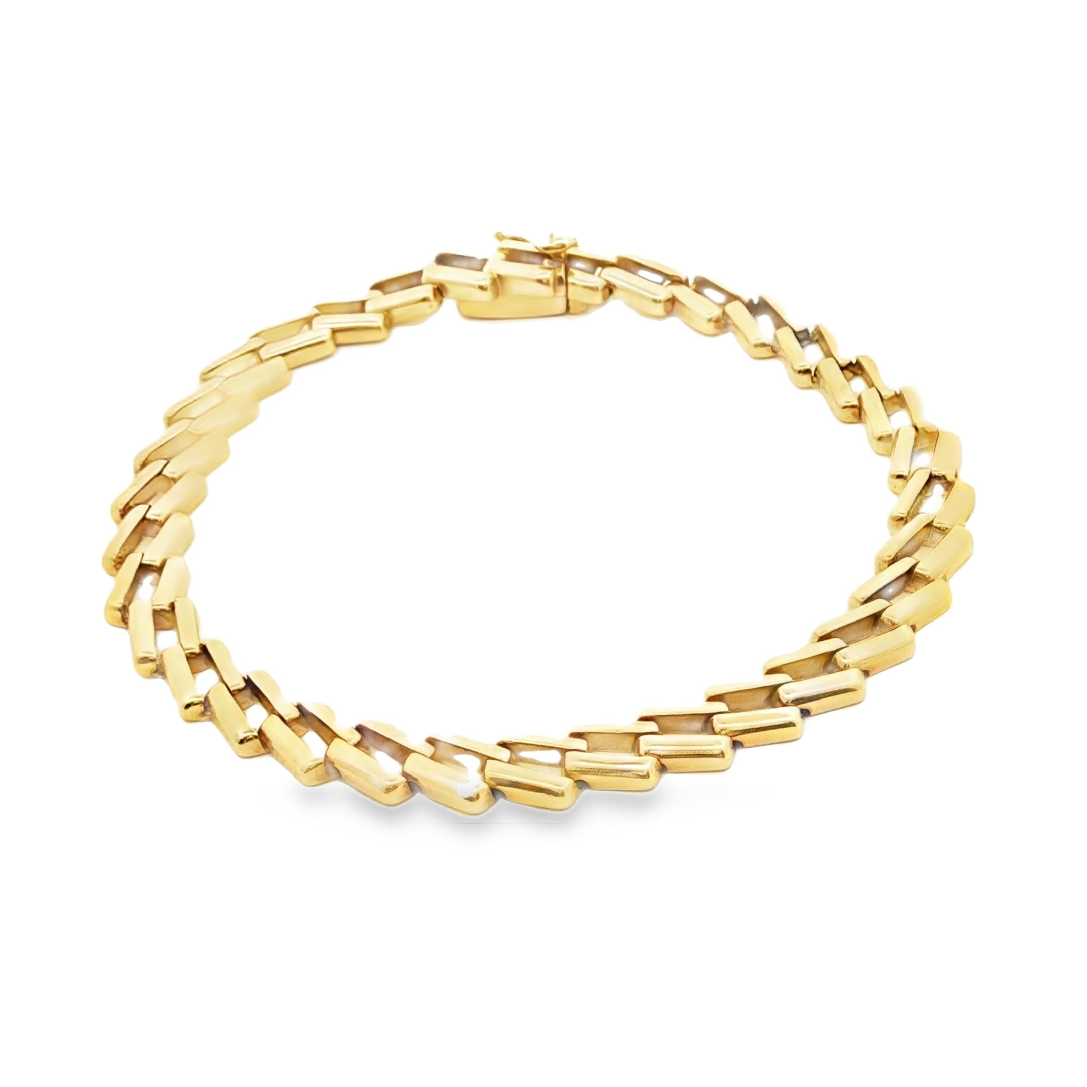 18K Yellow Gold Cartier 1970 Geometrical Bracelet 20.20 grs